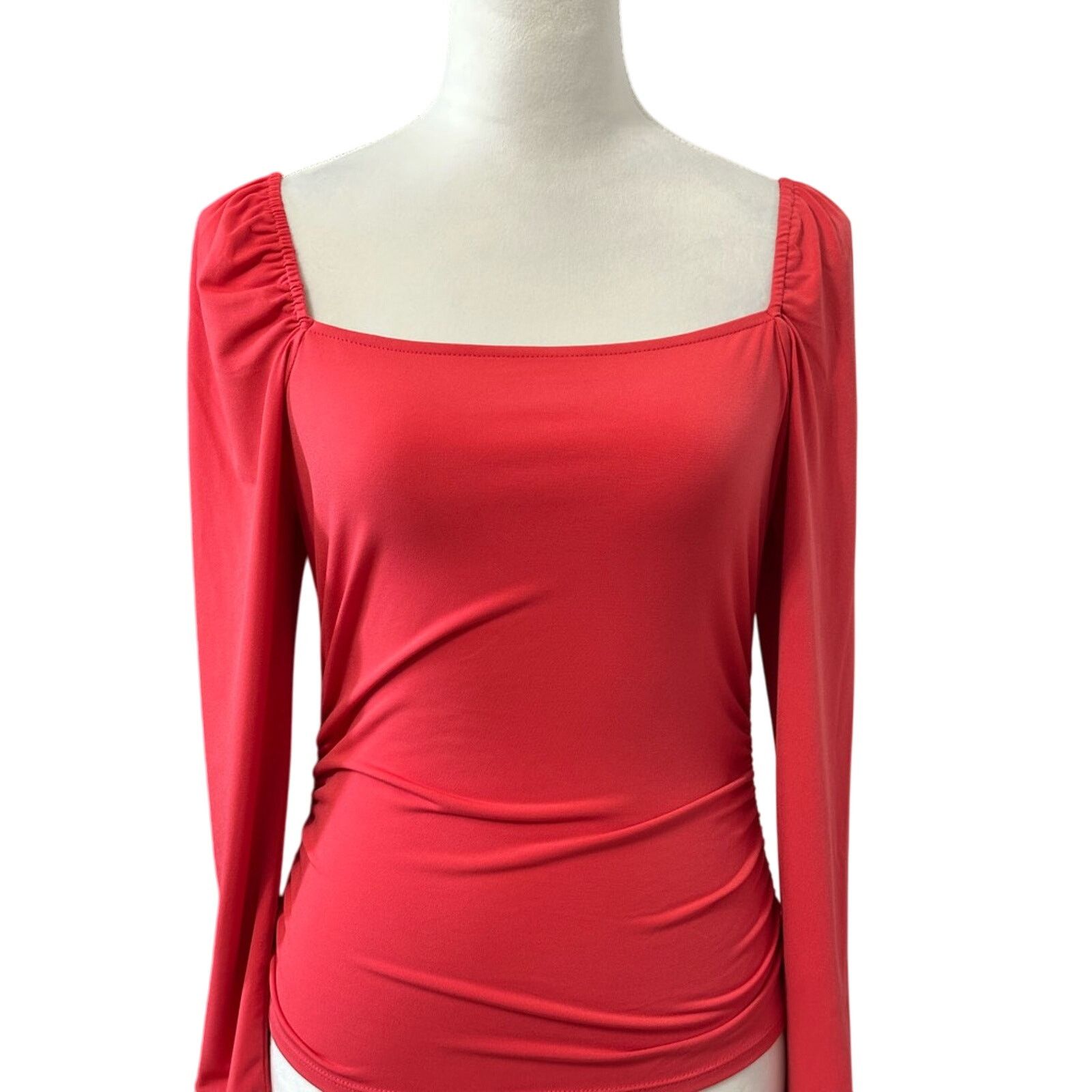 Other Abound Top Full Sleeve Stretchable Ruched Details Red M NWOT Size M / US 6-8 / IT 42-44 - 3 Thumbnail