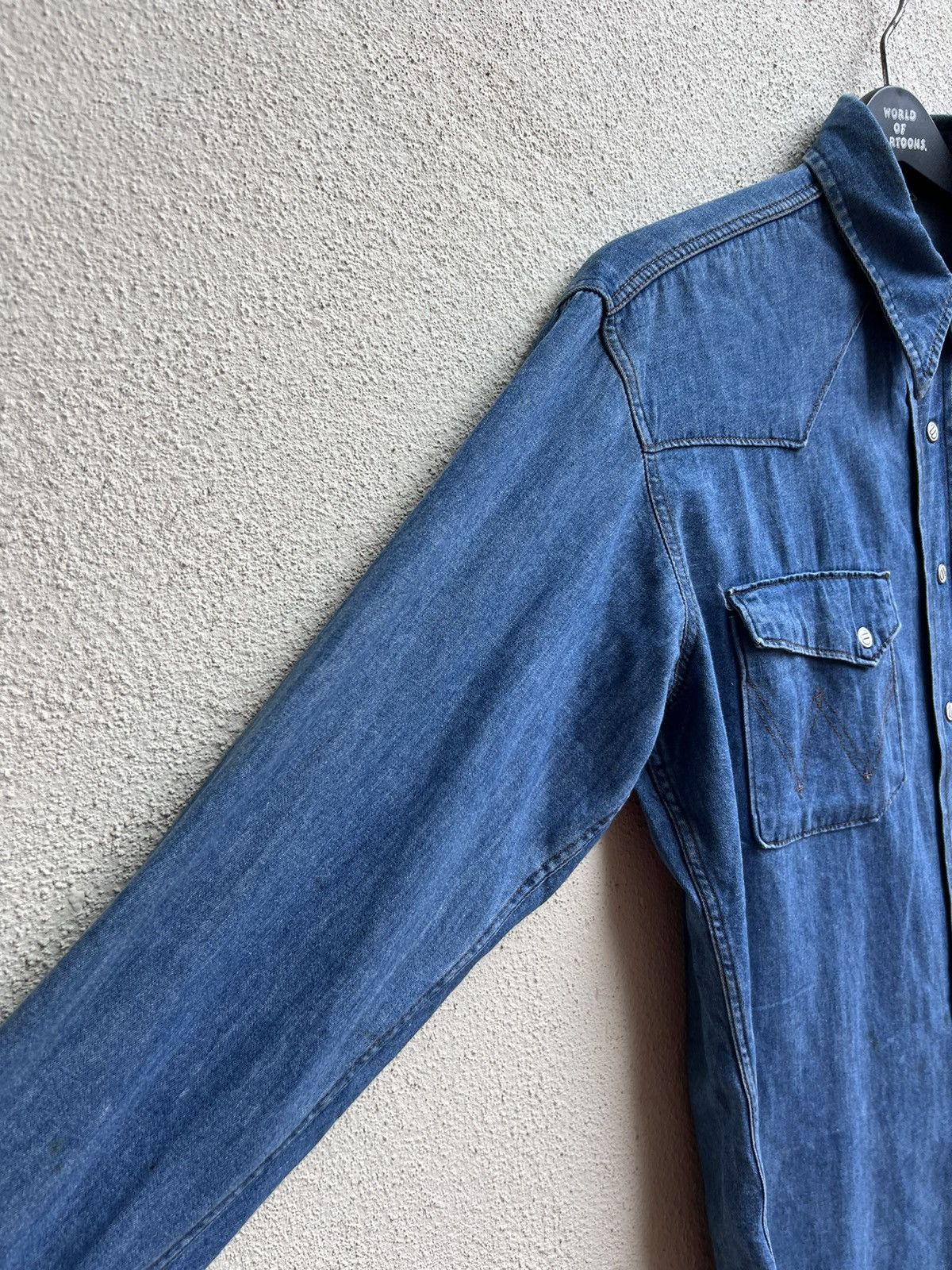 Vintage Vintage 90s Wrangler Blue Bell Lot 27MW Western Denim Shirt Size US M / EU 48-50 / 2 - 12 Thumbnail