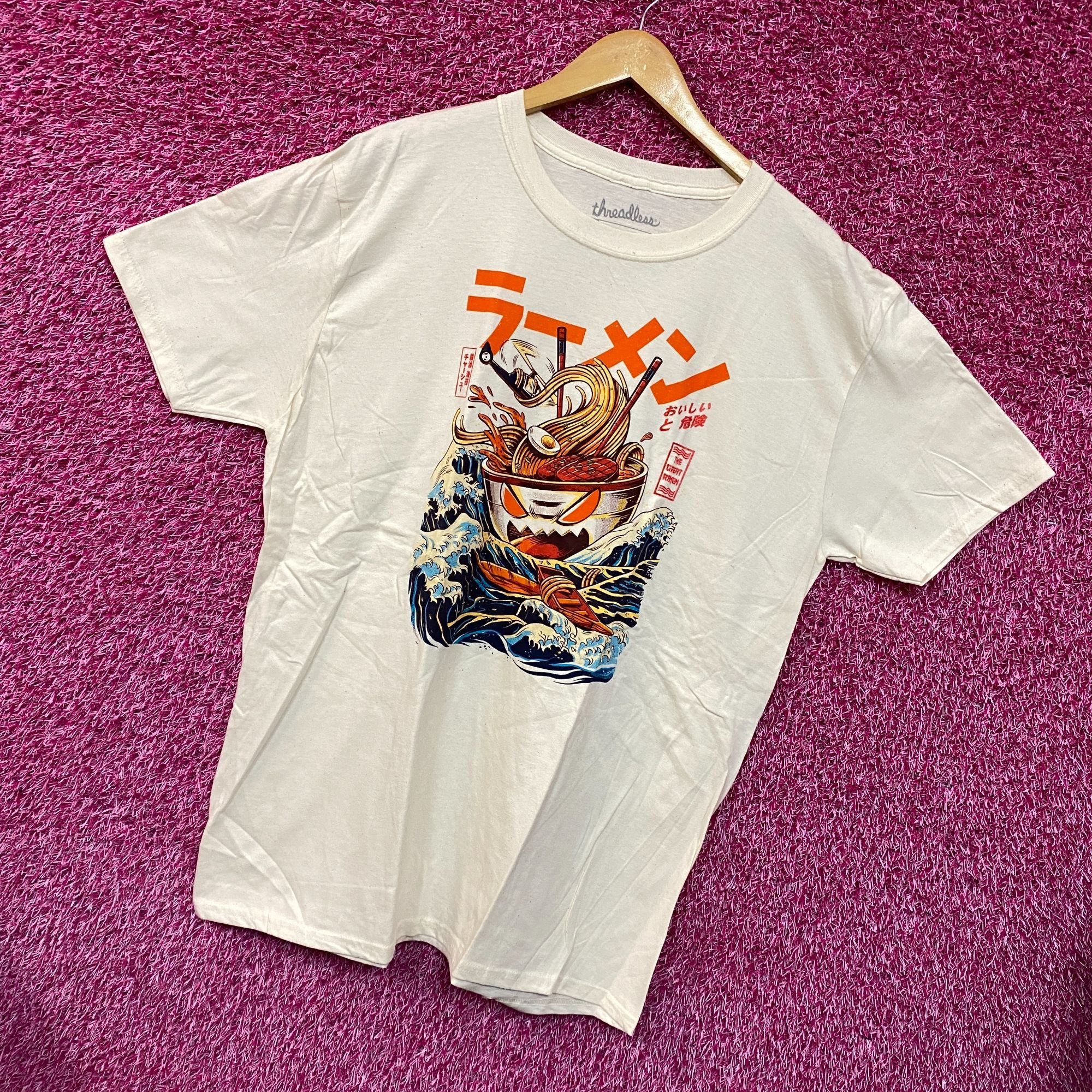 Threadless The Great Ramen Kaiju Monster Beige Tshirt size Extra Large Size US XL / EU 56 / 4 - 3 Thumbnail