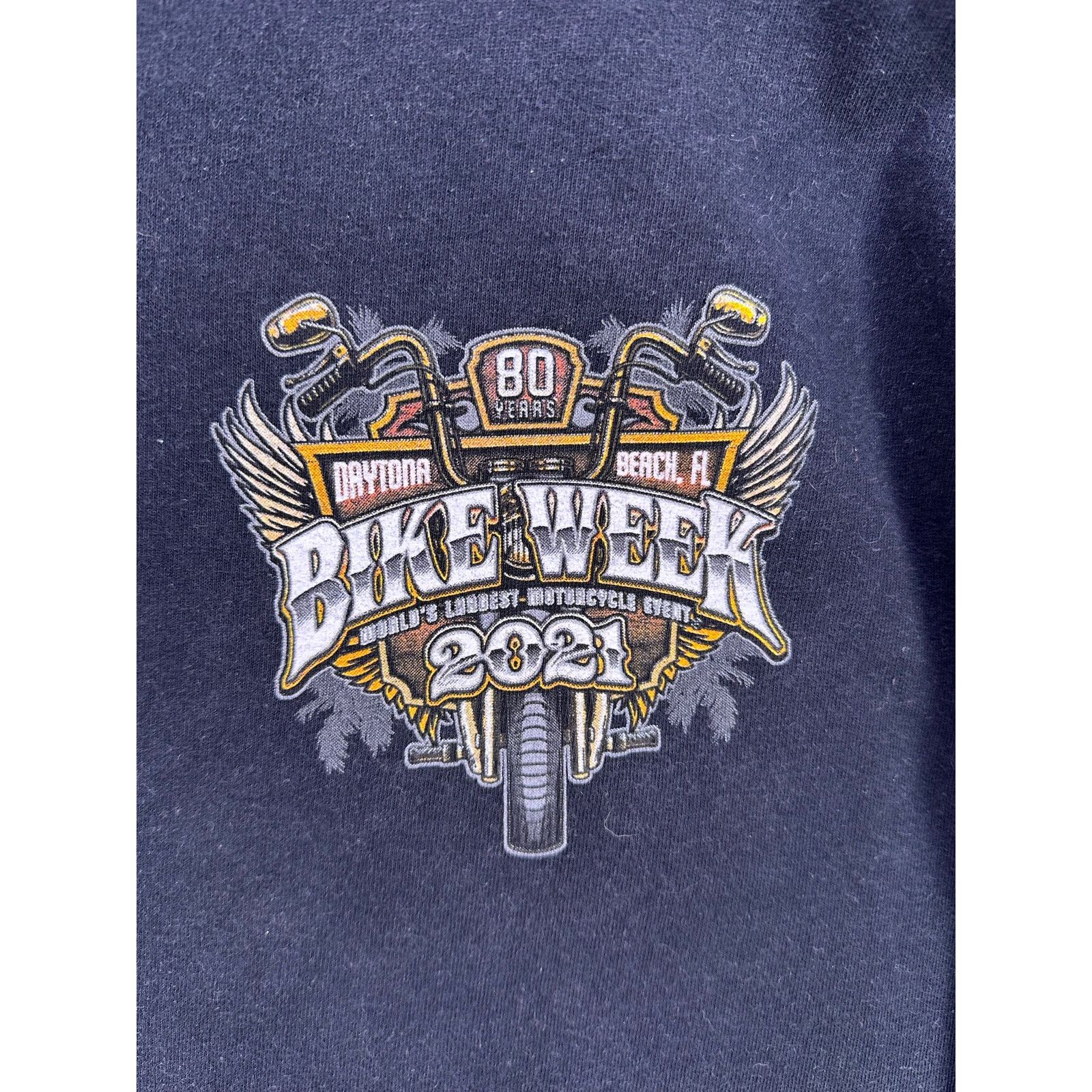 Gildan Bike Week Daytona Beach FL 2021 80 years Black shirt Size2XL Size US XXL / EU 58 / 5 - 4 Thumbnail