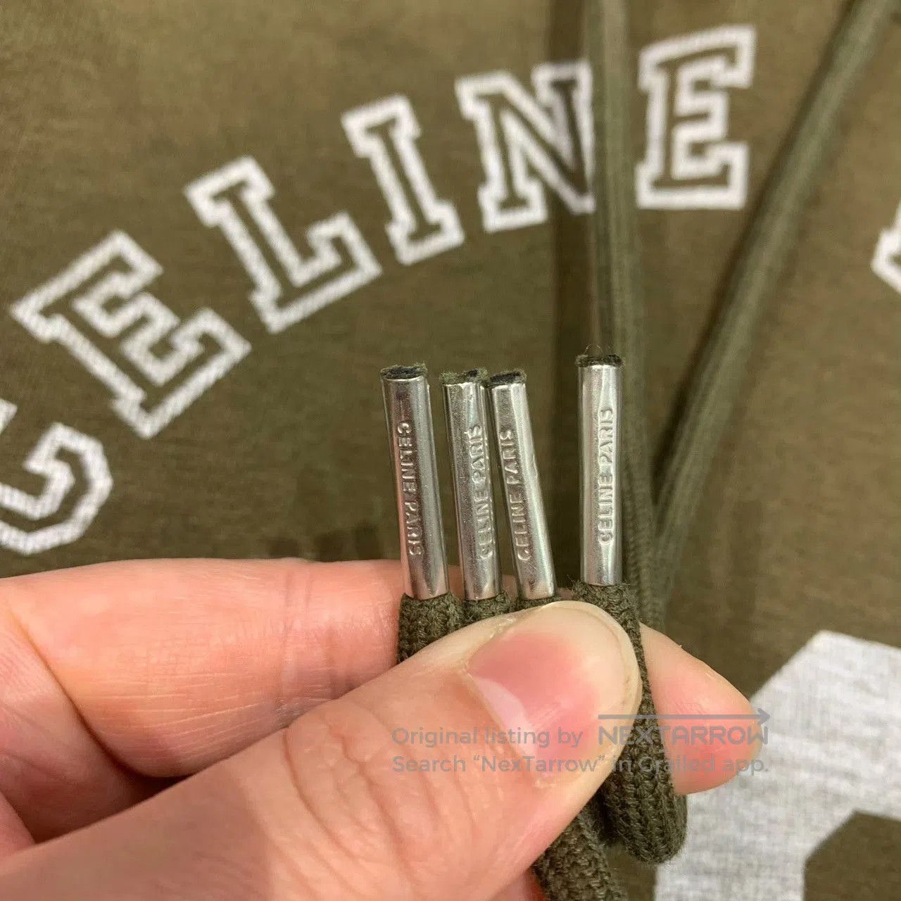 Celine Celine Army Green Cropped Hoodie. Size XS / US 0-2 / IT 36-38 - 6 Thumbnail