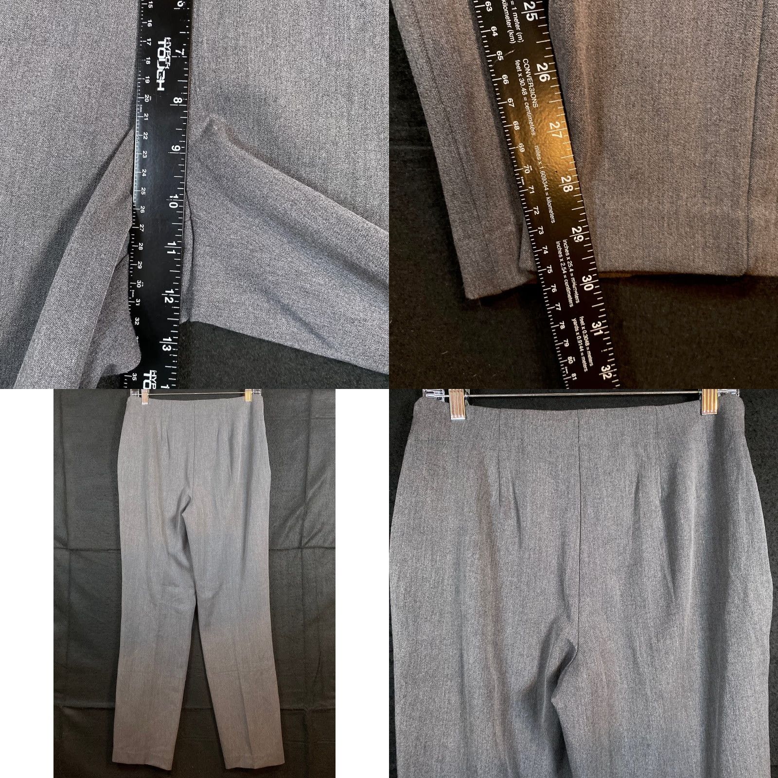 Vintage Chicos Women's Pants Gray Pull On Side Zip Straight Leg Rayon Blend Stretch 0 (S) Size 30" / US 8 / IT 44 - 8 Thumbnail