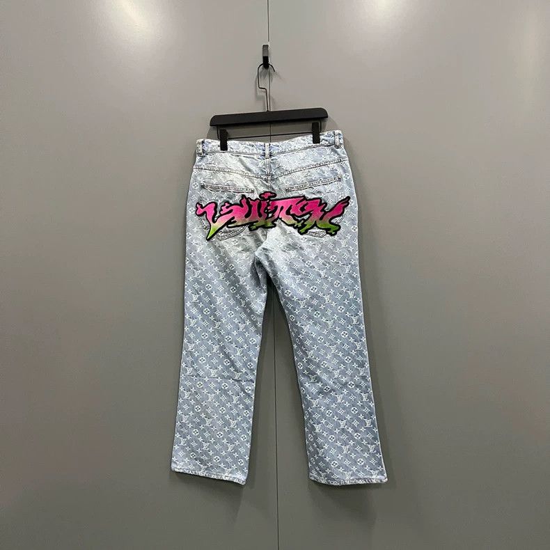 Louis Vuitton Louis Vuitton Jeans with logo full of lettering graffiti je Size US 32 / EU 48 - 2 Thumbnail