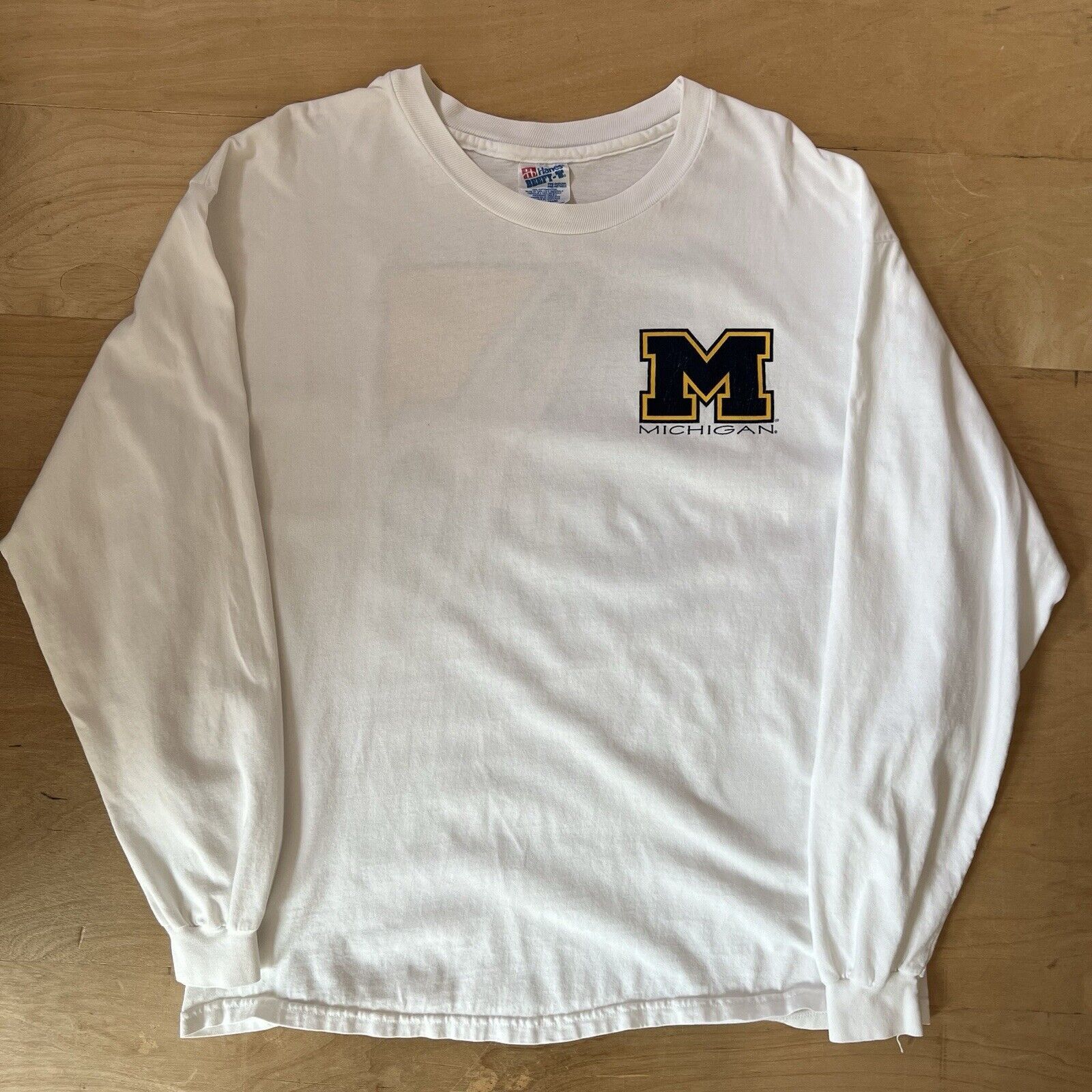 Vintage Vintage Michigan Wolverines Basketball Shirt XL White 90s Size US XL / EU 56 / 4 - 2 Thumbnail