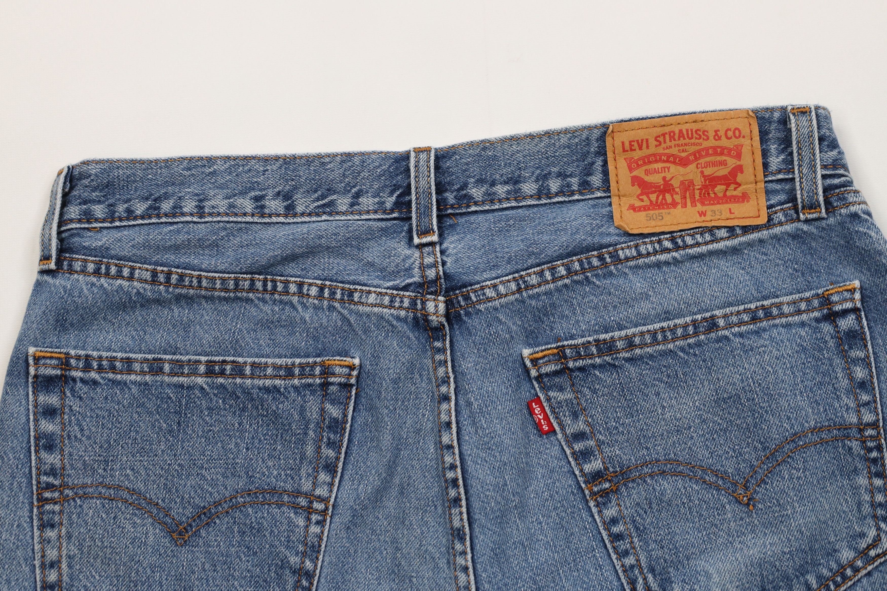 Levi's Vintage 90s Levis 505 Above Knee Regular Fit Denim Shorts Size US 33 - 9 Thumbnail
