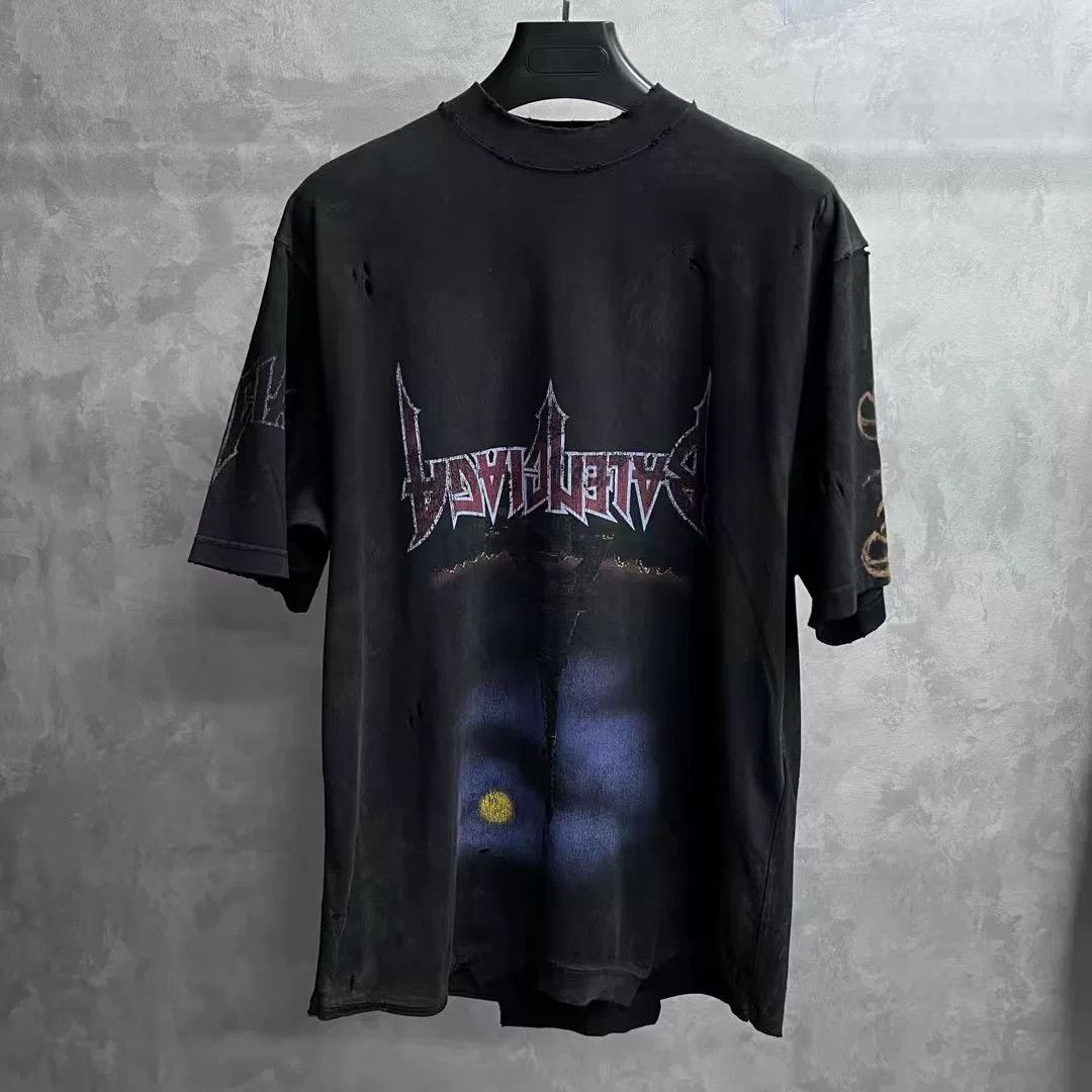 Balenciaga Balenciaga Black Letter Print Crewneck T-shirt Size US XS / EU 42 / 0 - 1 Thumbnail
