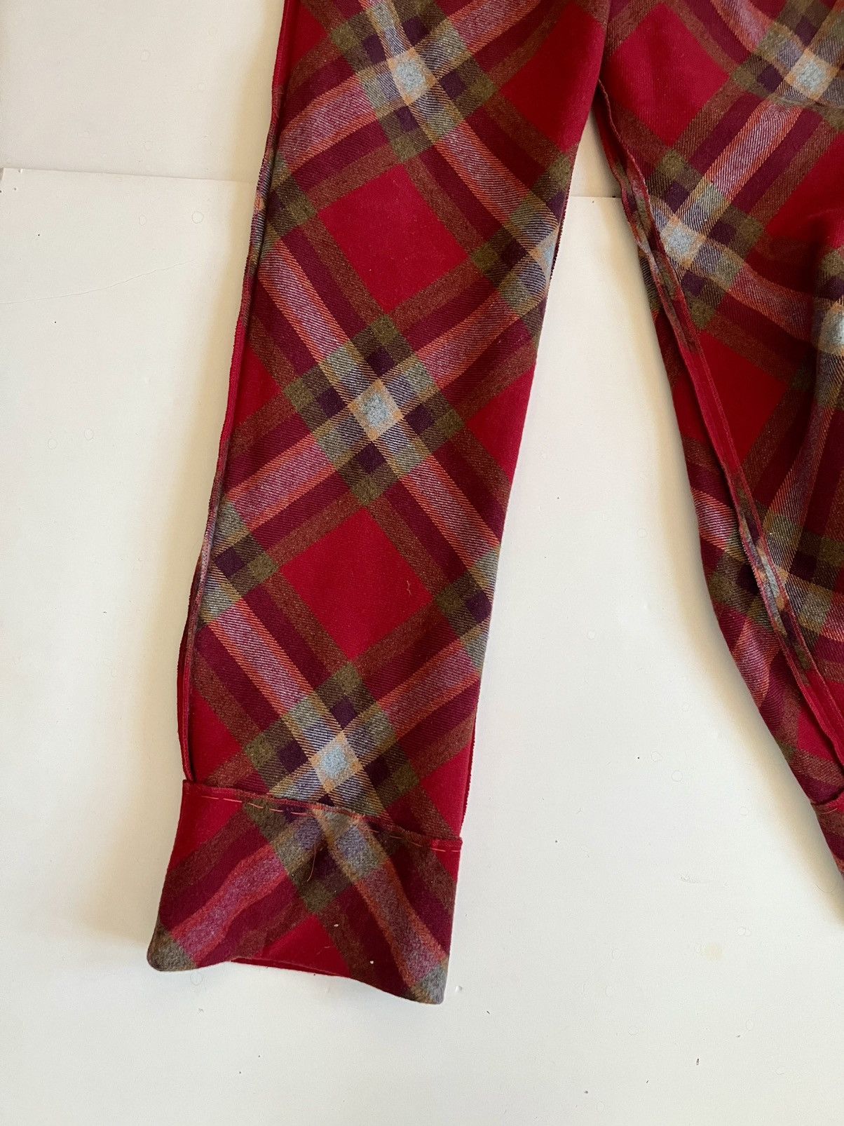 Other John Scher Pants, US Men Small , Bias Cut Wool, Red Plaid Size US 28 / EU 44 - 7 Thumbnail