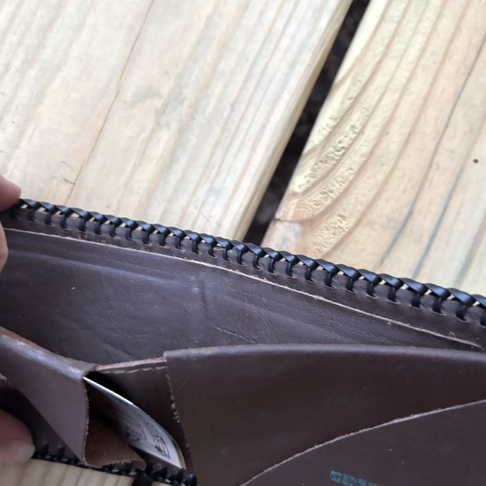 Vintage Vintage Leather Wallet Bi Fold Whipstitch Hand Tooled Religious Church Jesus Wallet Mens Brown Leather American Handmade Bifold 9x4in Size ONE SIZE - 3 Thumbnail
