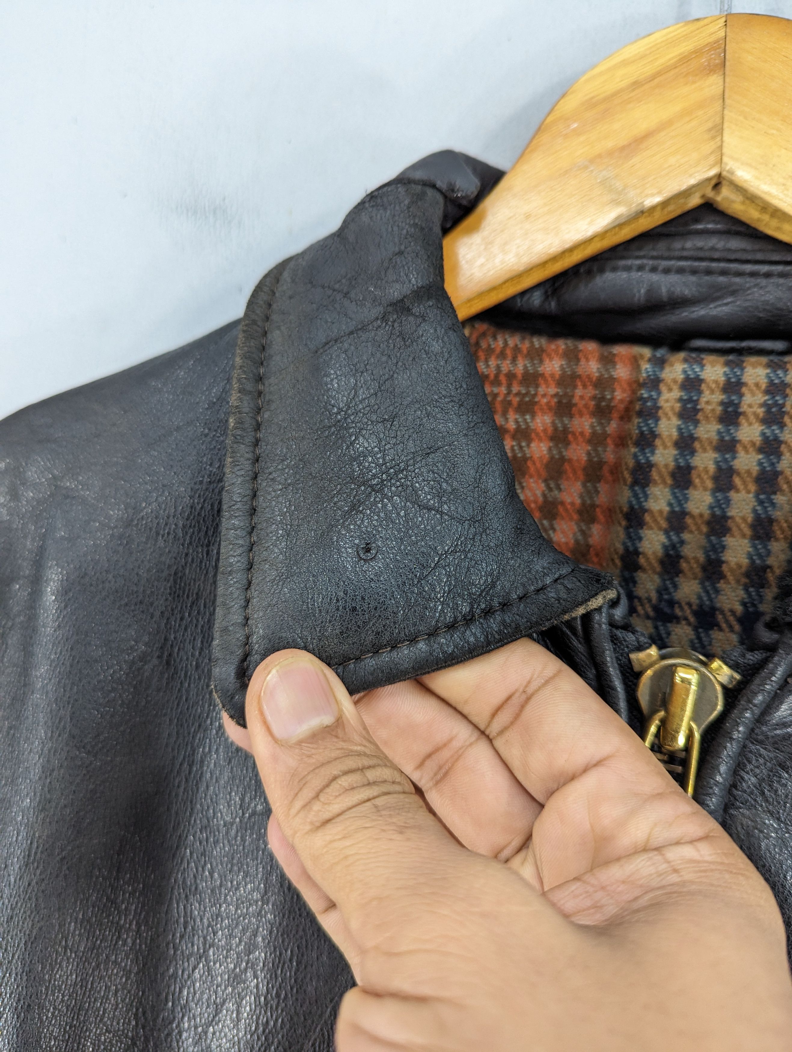 Vintage 🔥Vintage Unbrand Distressed Leather Jacket Ramones Size US S / EU 44-46 / 1 - 14 Thumbnail