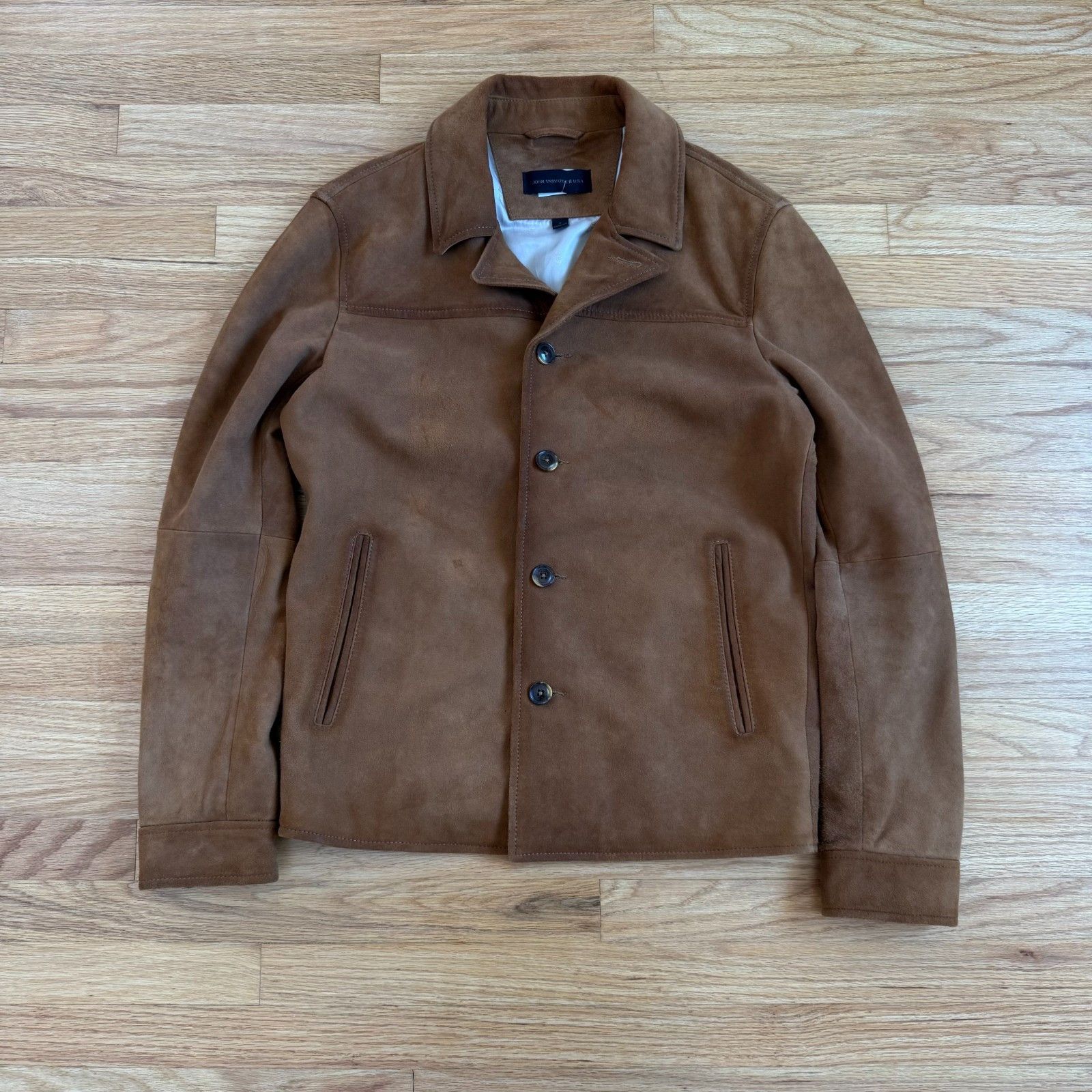 John Varvatos John Varvatos Sundance Brown Sheep Skin Suede Leather Jacket Size US S / EU 44-46 / 1 - 2 Thumbnail