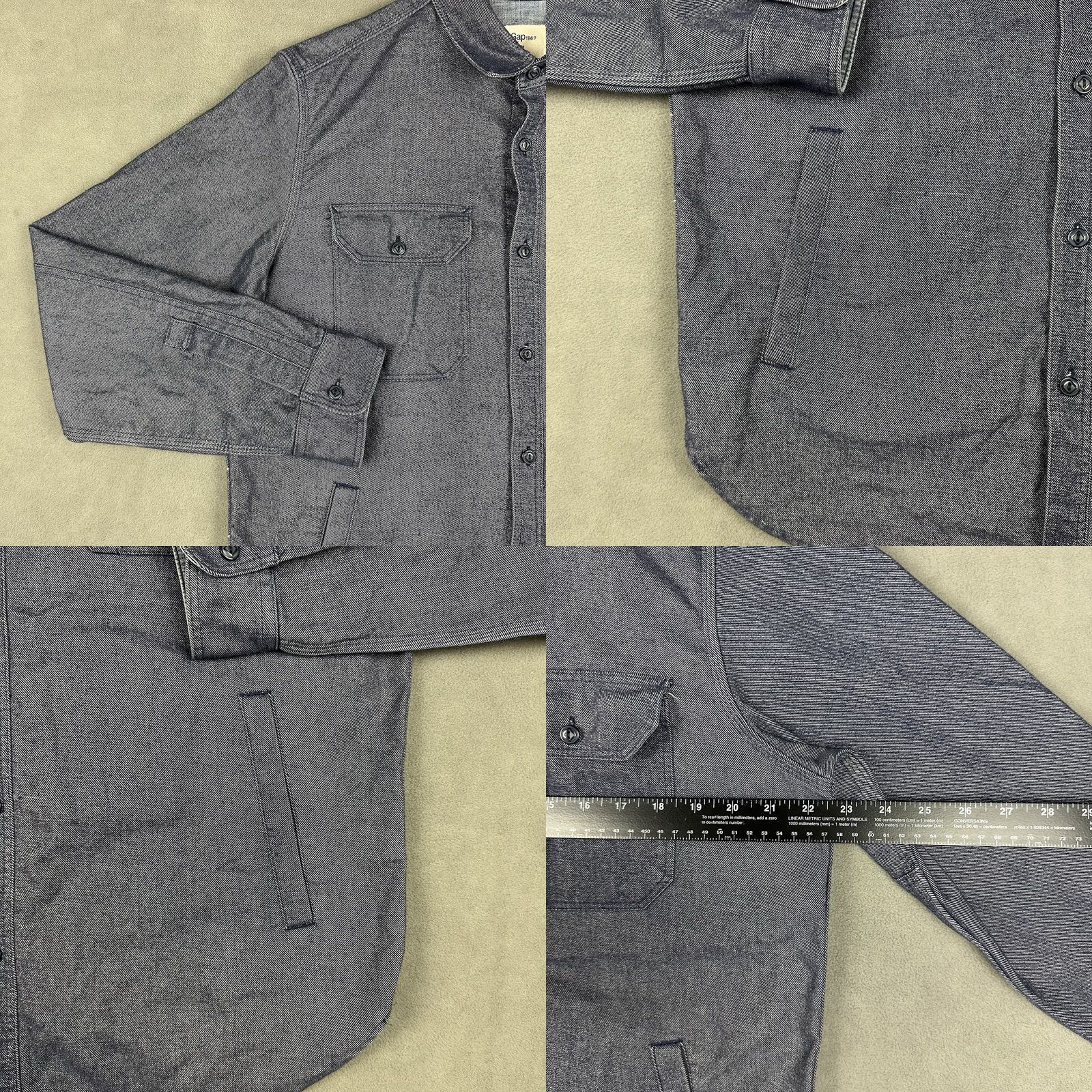 Gap VINTAGE Gap Denim Shirt Mens M Blue Shacket Button-Up Pockets Casual All Seasons Size US M / EU 48-50 / 2 - 8 Thumbnail