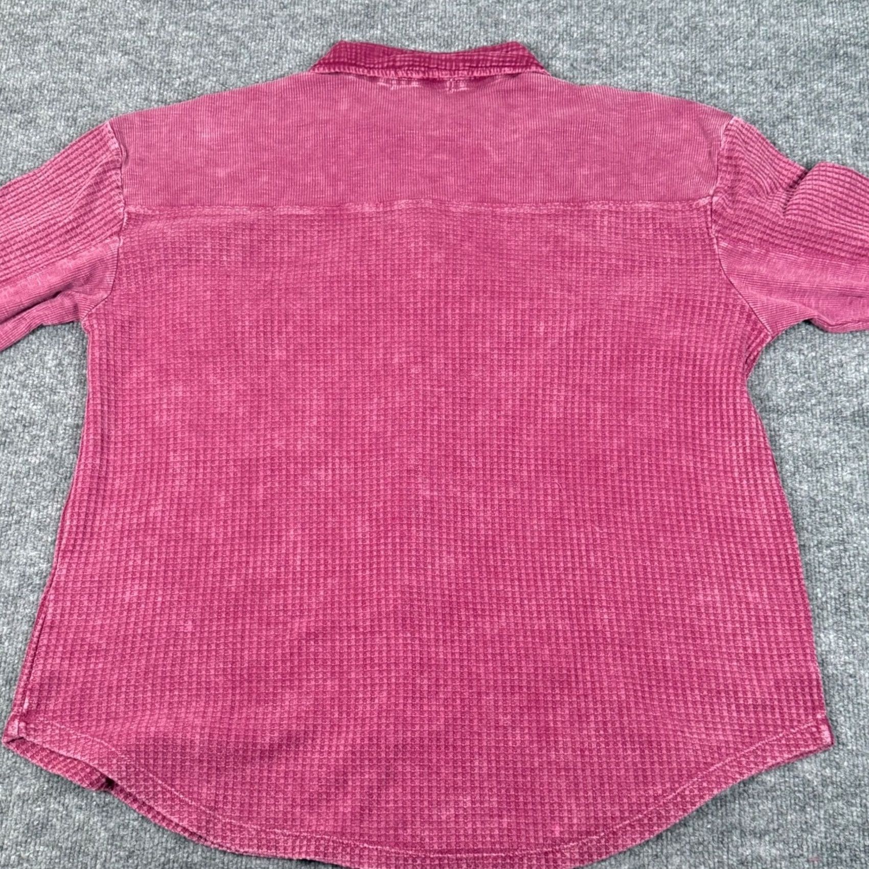 Vintage BRIGGS Button-Up Shirt Waffle Knit Long Sleeve Pink Women Regular Large Adult Womens Shacket Thermal Pockets Size L / US 10 / IT 46 - 2 Thumbnail