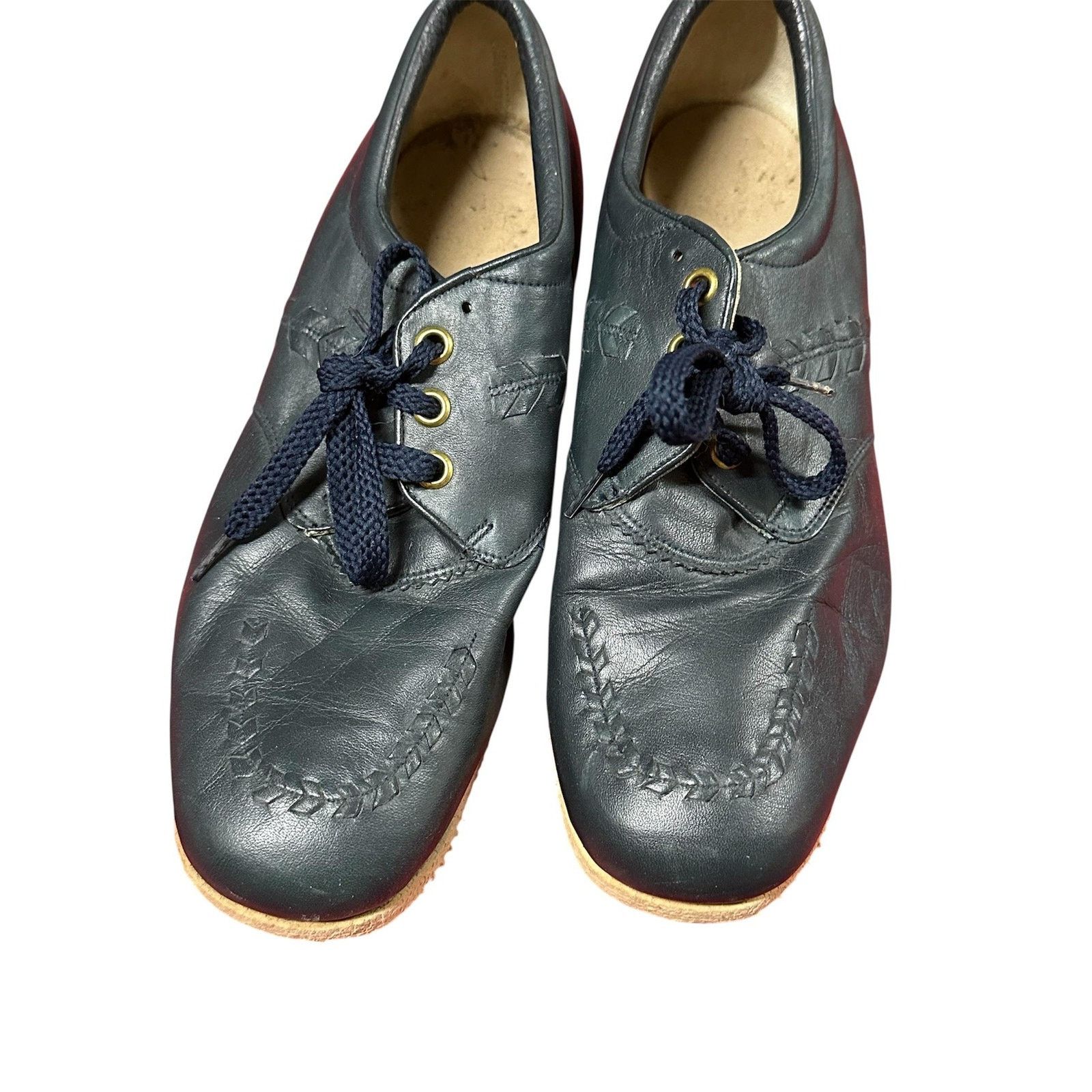 Vintage Vintage leather Shoes 7.5 C Blue Vibram Lace Up Casual Size US 8.5 / IT 38.5 - 1 Thumbnail