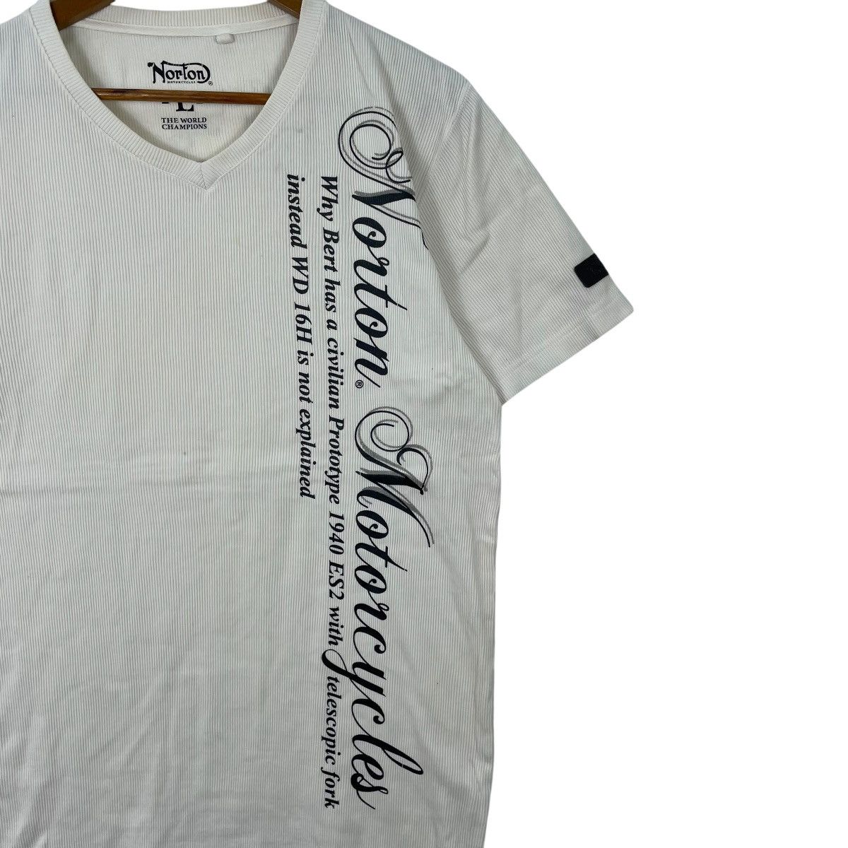 Norton Norton Motorcycle Vneck Waffle Tee Shirt Size US L / EU 52-54 / 3 - 3 Thumbnail