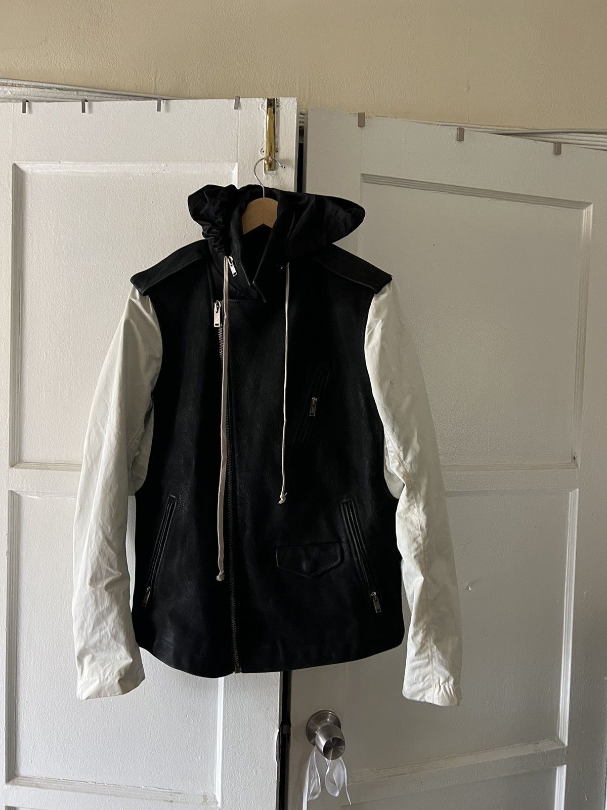 Rick Owens Rick Owens 13FW "PLINTH" Stooges Biker Secret Hood Jacket Size US S / EU 44-46 / 1 - 7 Thumbnail