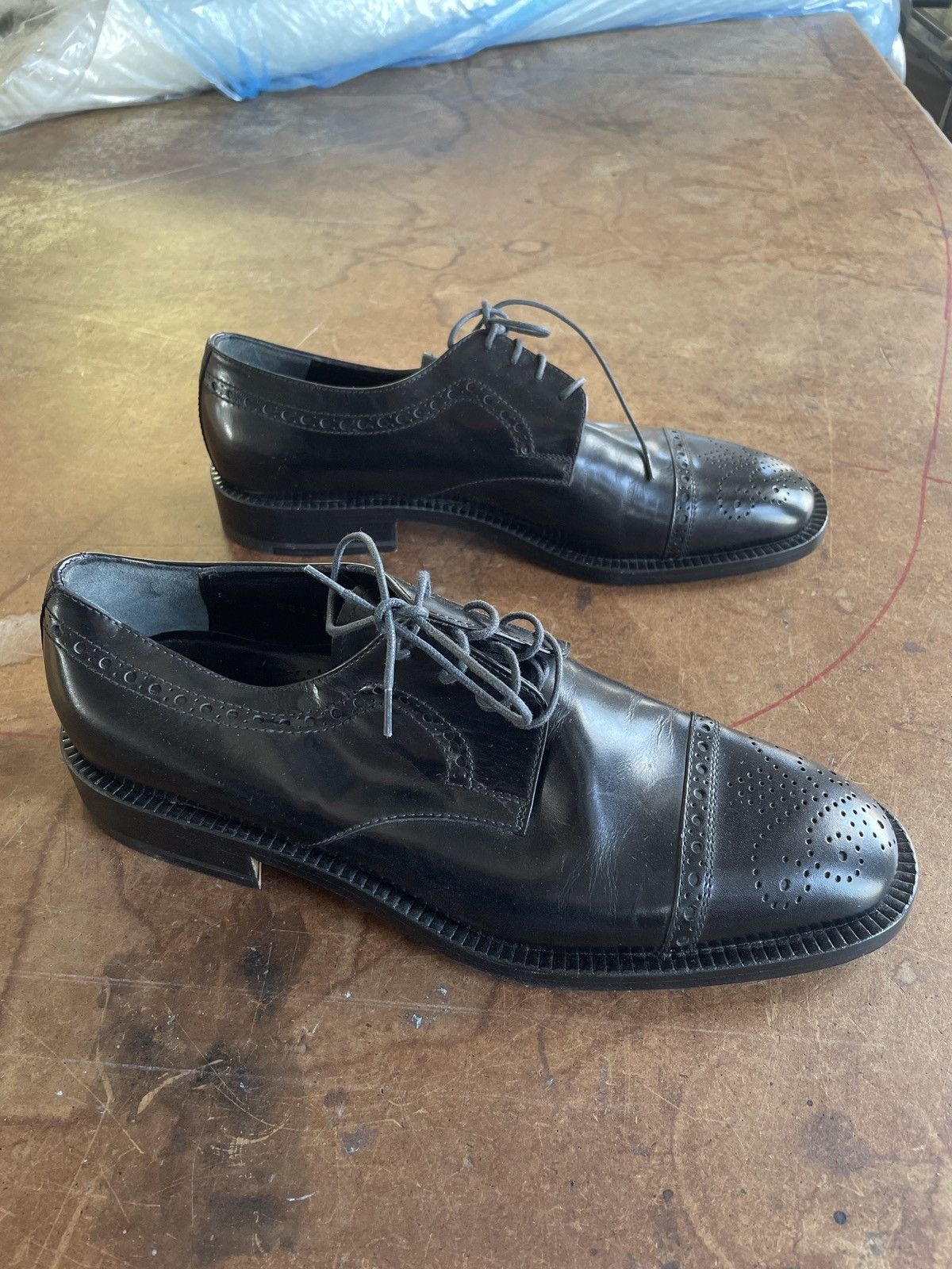 Vintage David & Joan Couture Men’s black leather brogues Size US 9.5 / EU 42-43 - 2 Thumbnail