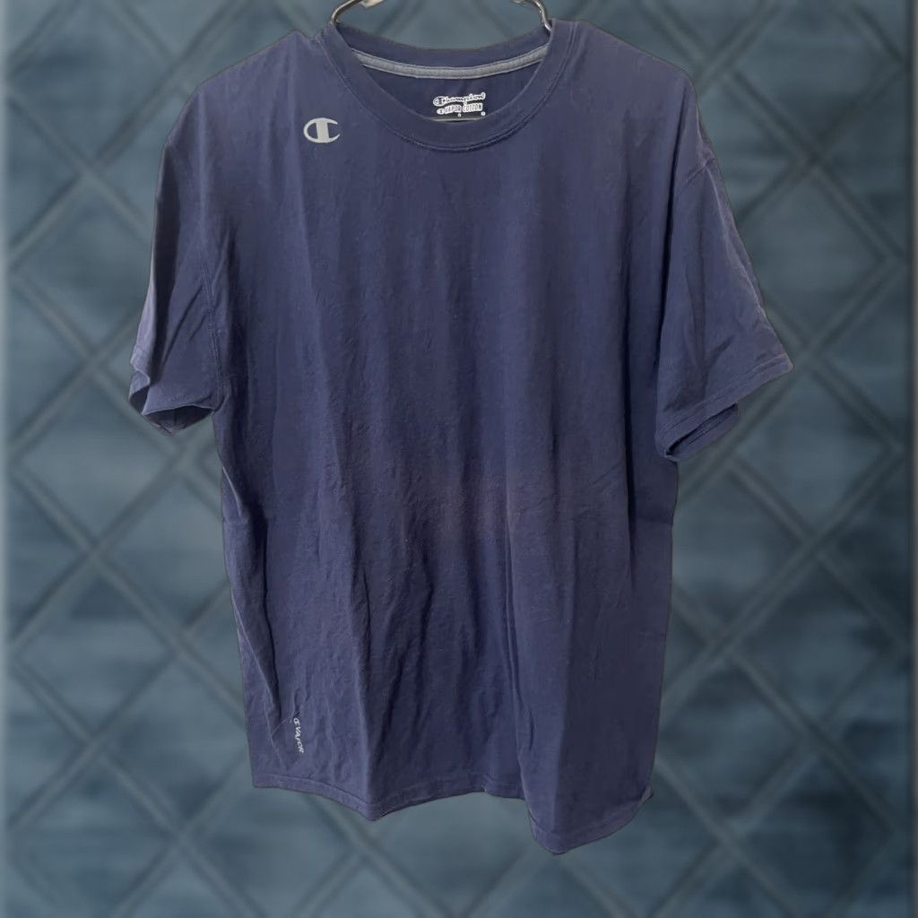 Champion CHAMPION Vapor Cotton T-Shirt Men's Large Navy Heather Logo Athletic Performance Size US M / EU 48-50 / 2 - 1 Thumbnail
