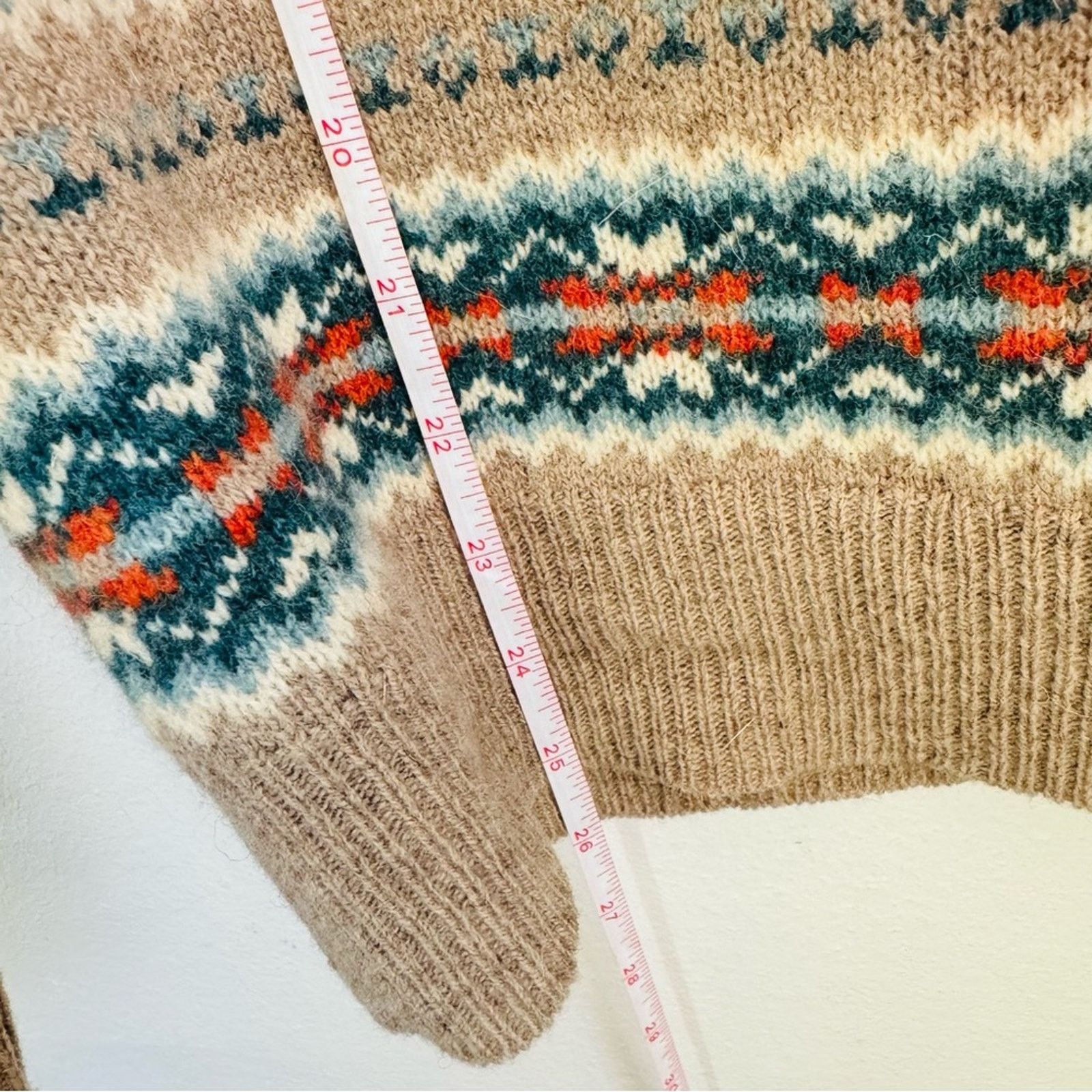 J.Crew J CREW Beige Tan Fair Isle Knit Stripe $228 Pullover Sweater Size S / US 4 / IT 40 - 9 Thumbnail