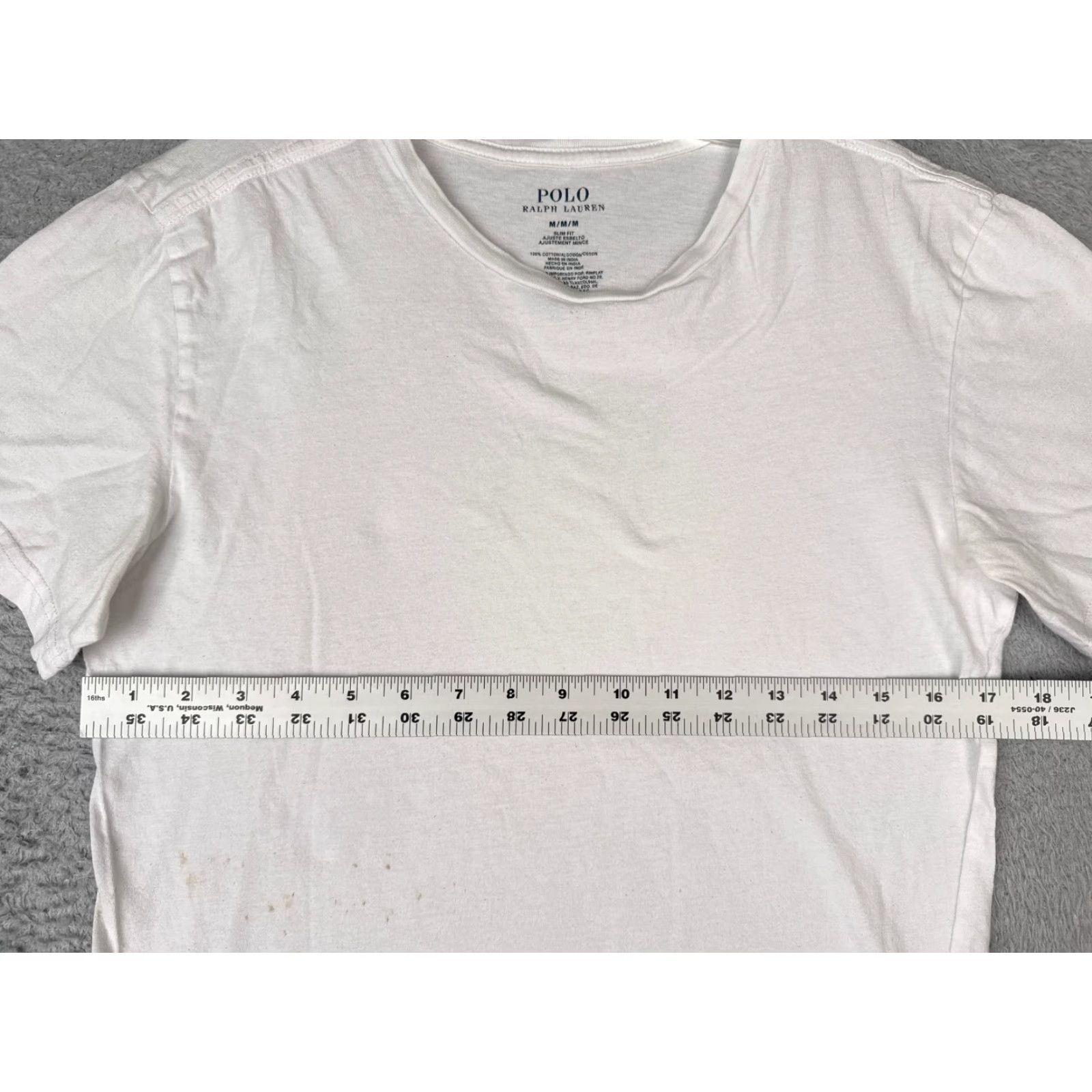 Ralph Lauren Polo Ralph Lauren Shirt Men Medium Whtie 100% Cotton Crew Neck Short Sleeve READ Size US M / EU 48-50 / 2 - 7 Thumbnail