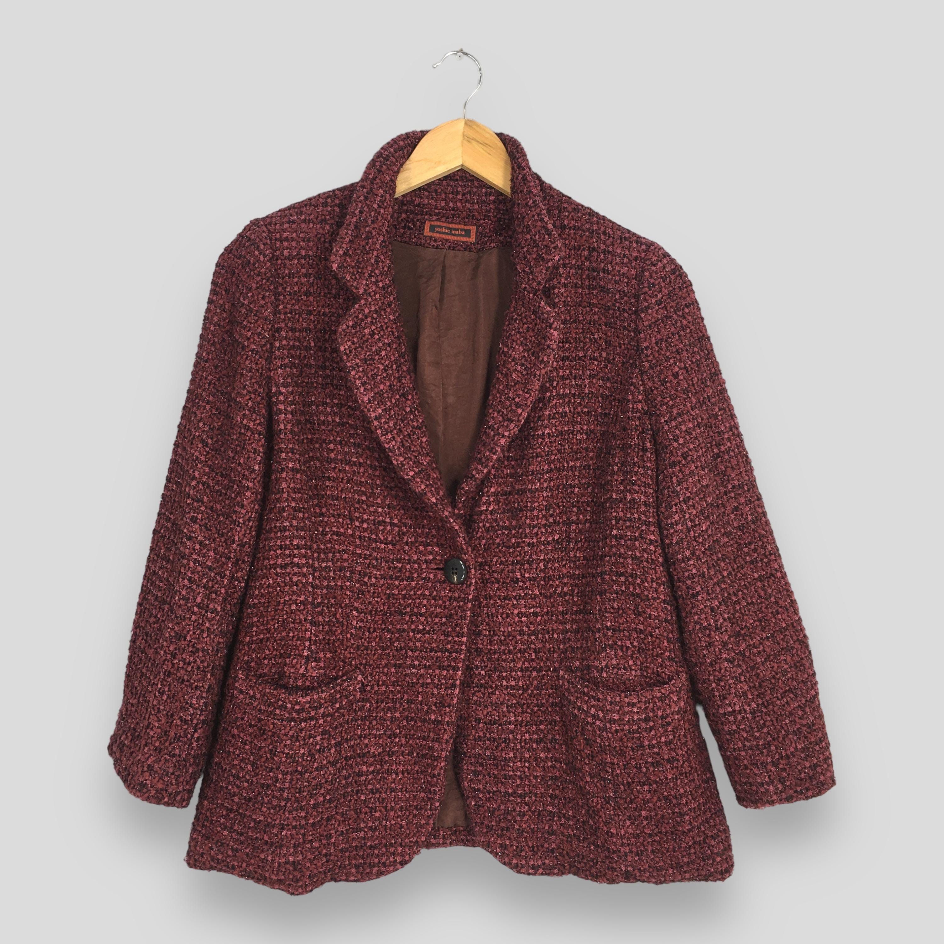 Designer Vintage Yoshie Inaba Women Red Wool Blazer Small Size S / US 4 / IT 40 - 1 Thumbnail