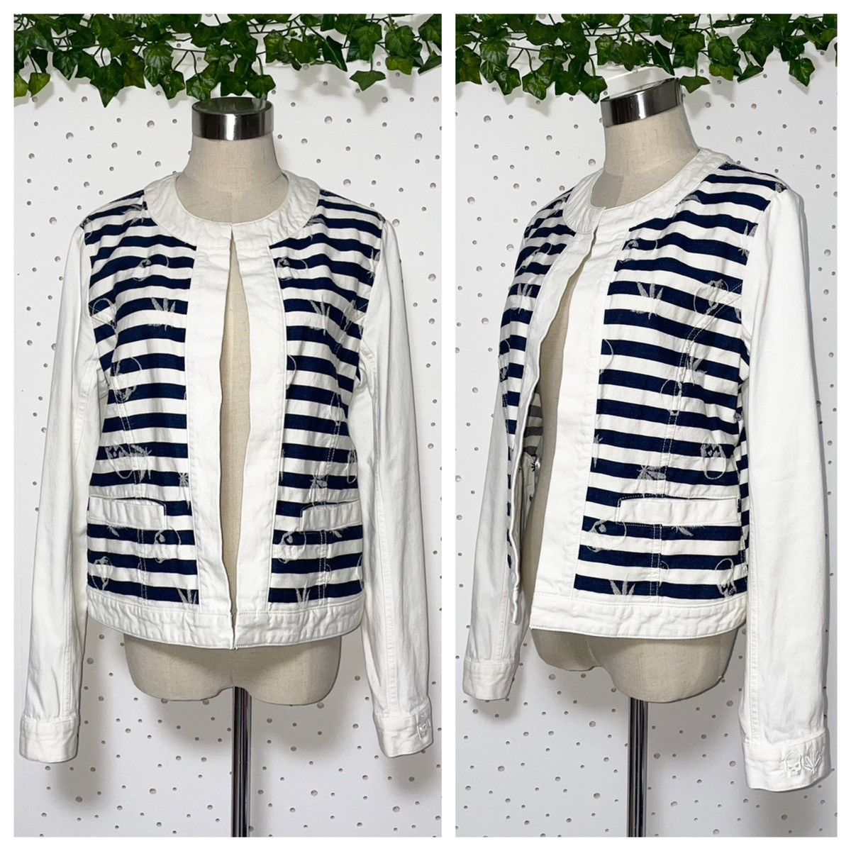 Lucien Pellat-Finet Lucien Pellat-Finet Skull & Hemp Striped Denim Jacket M Size M / US 6-8 / IT 42-44 - 5 Thumbnail