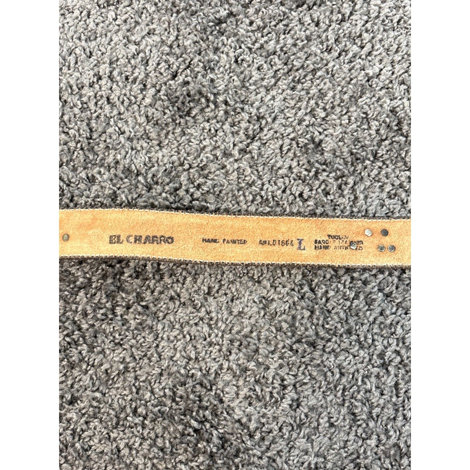 Vintage VINTAGE El Charro Belt Leather Brown Mens Large Hand Painted L Brown Leather Belt Mens Large El Charro VINTAGE Size ONE SIZE - 2 Thumbnail