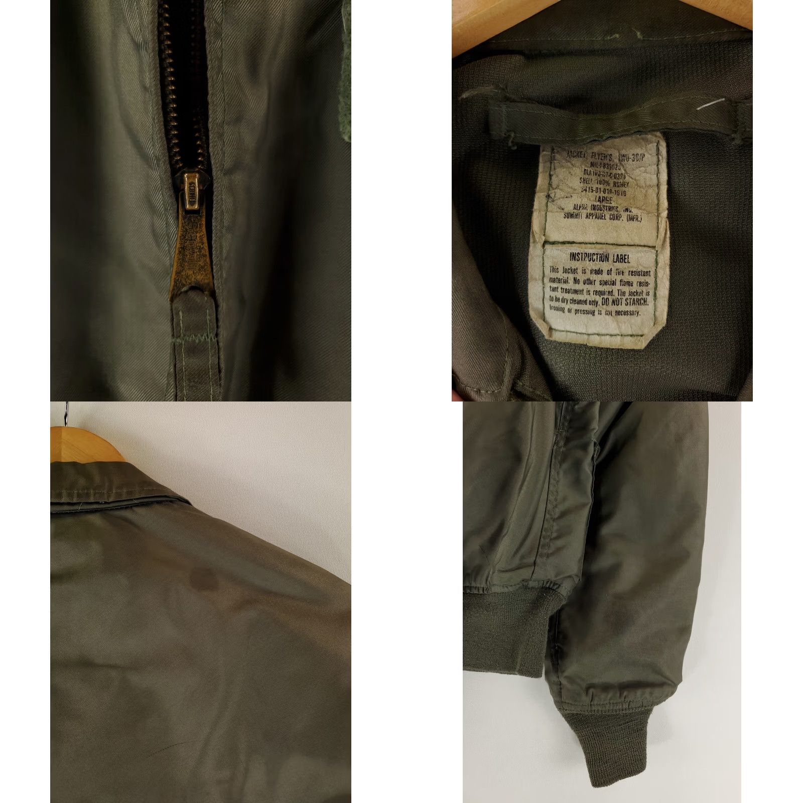 Alpha Industries Alpha Industries USAF Flyers Jacket 100% Nomex CWU-36/P Sage Green Bomber Jacket L Men Green Size US L / EU 52-54 / 3 - 8 Thumbnail