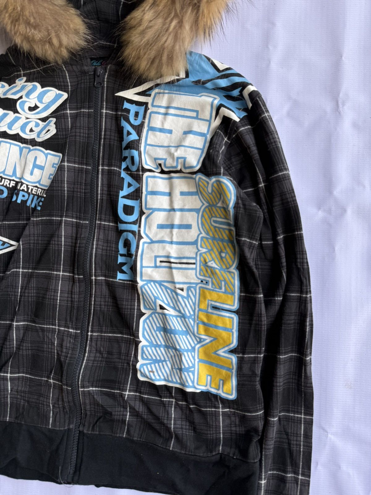 Hysteric Glamour Oblo design fur hoodie plaid poem styled Ifsixwasnine lgb Size US L / EU 52-54 / 3 - 3 Thumbnail
