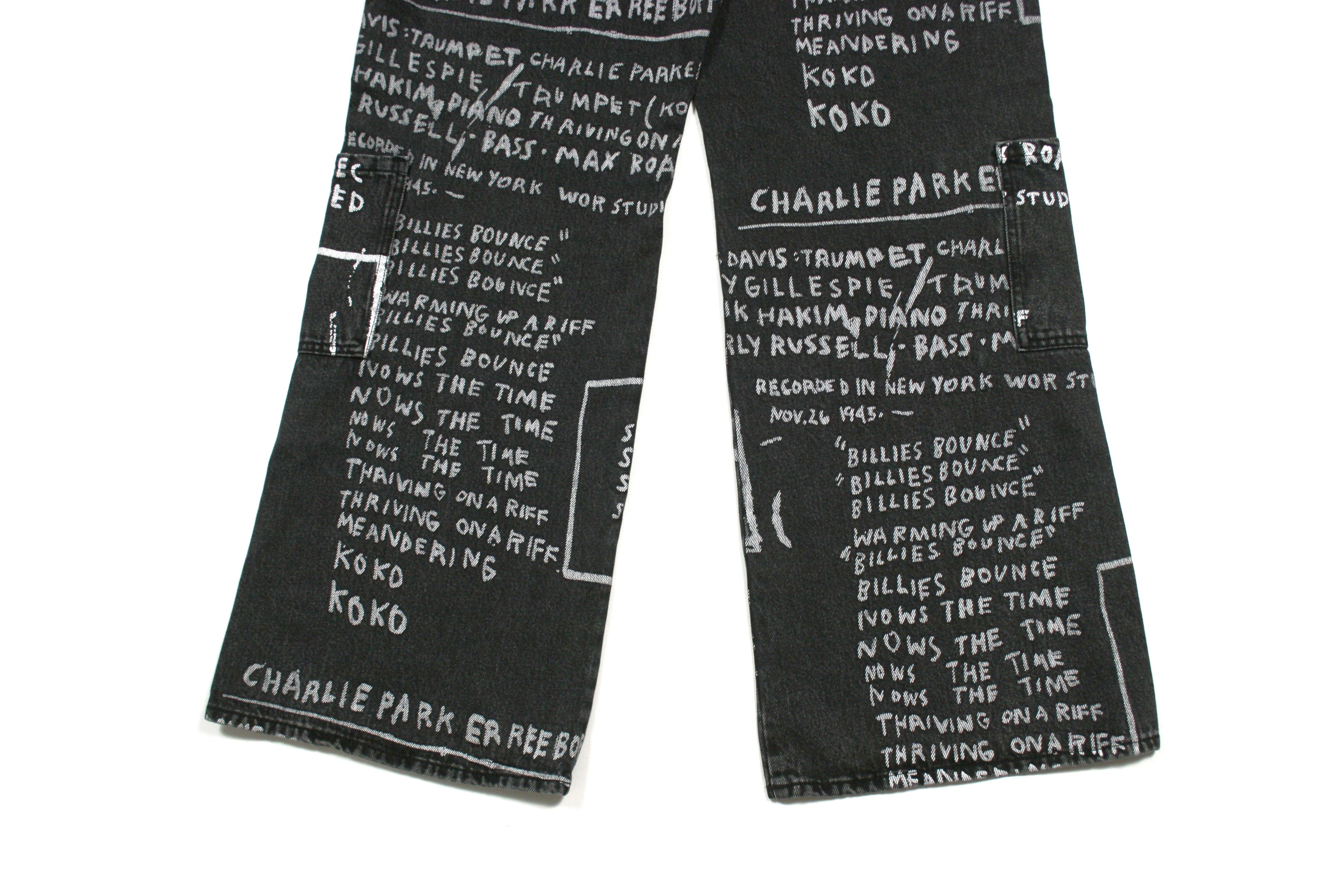 H&M × Jean-Michel Basquiat × Who Decides War Printed All Over Baggy Cargo Jeans Size US 36 / EU 52 - 5 Thumbnail