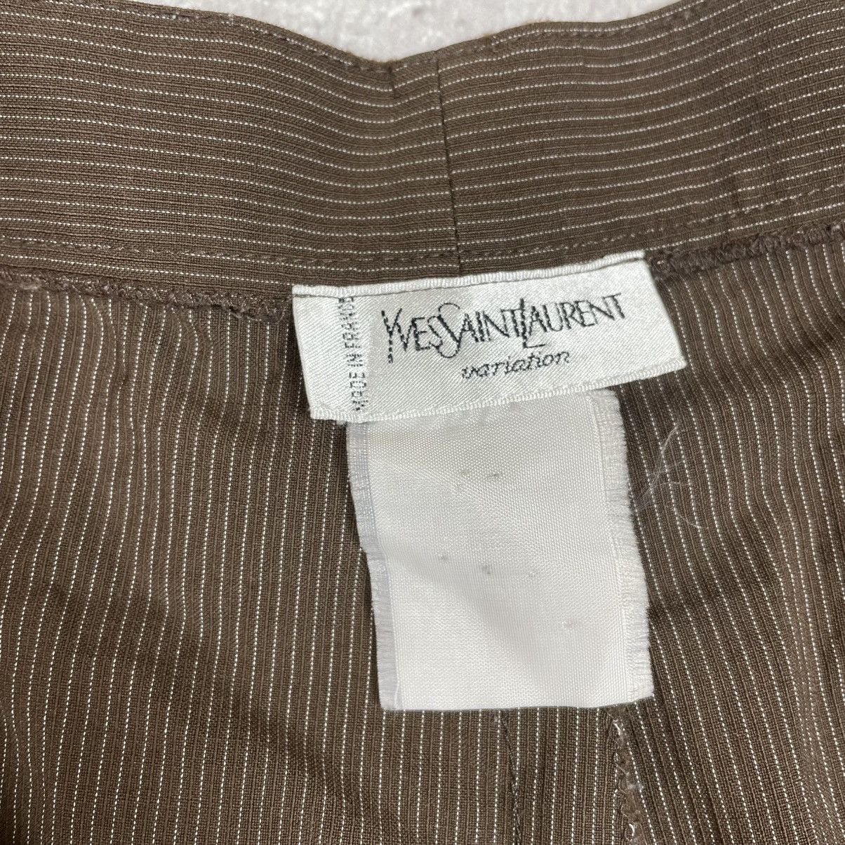yves saint laurent wool pants women brown