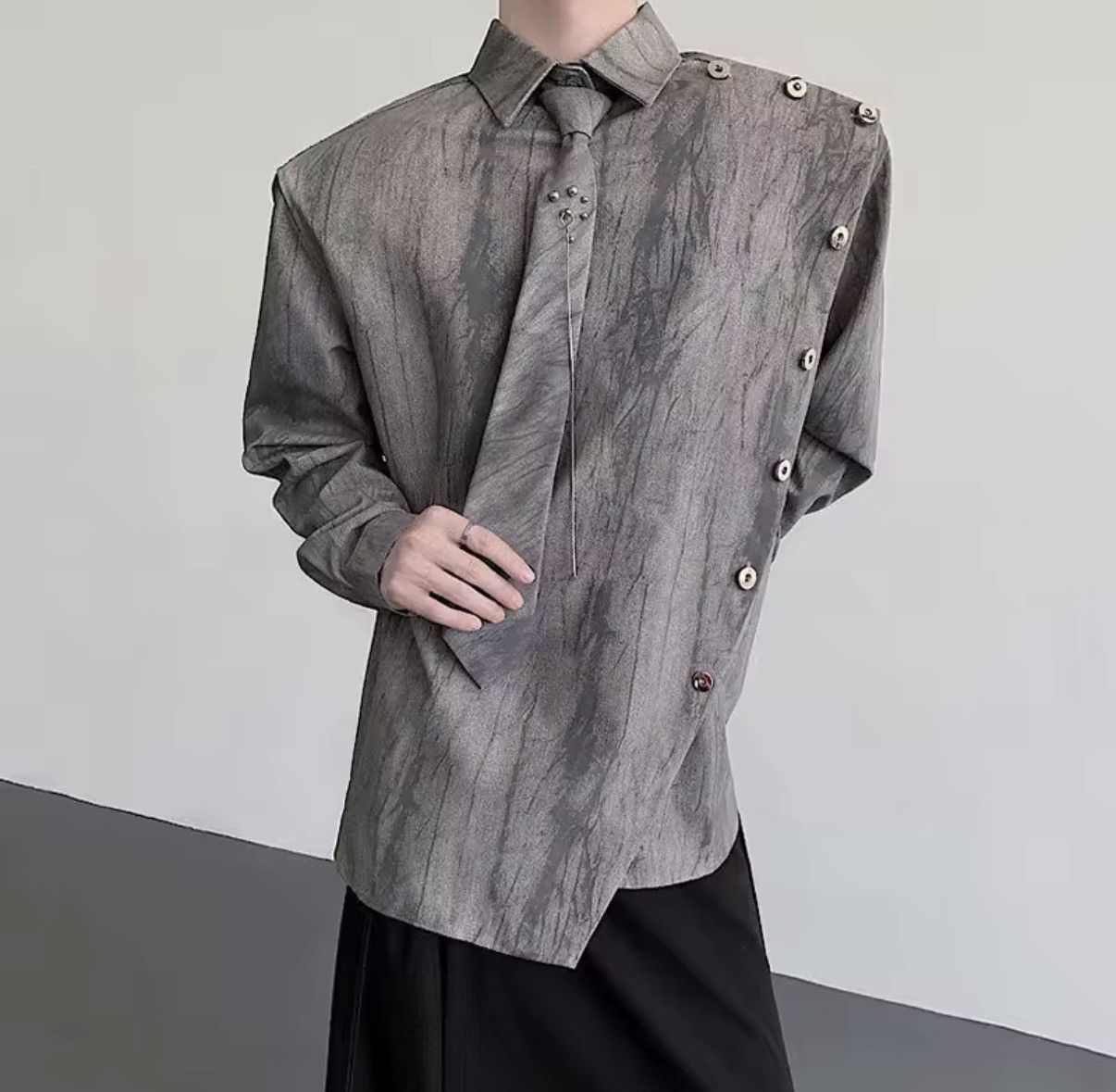 Other Designer Streetwear Asymmetric Punk Long Sleeve Shirt Size US M / EU 48-50 / 2 - 4 Thumbnail