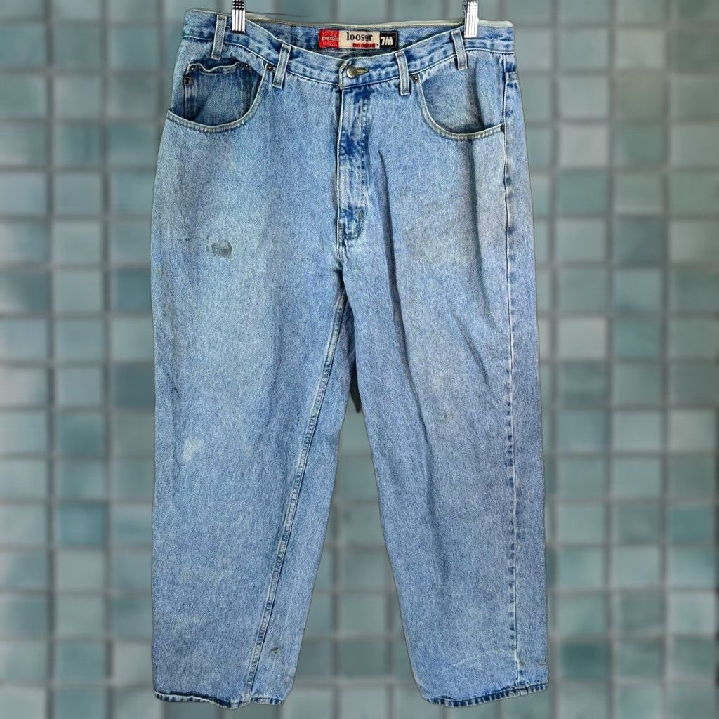Bugle Boy VINTAGE Bugle Boy Jeans Distressed 7MM 38x34 Blue 100% Cotton Relaxed Straight Mens Size US 38 / EU 54 - 1 Thumbnail