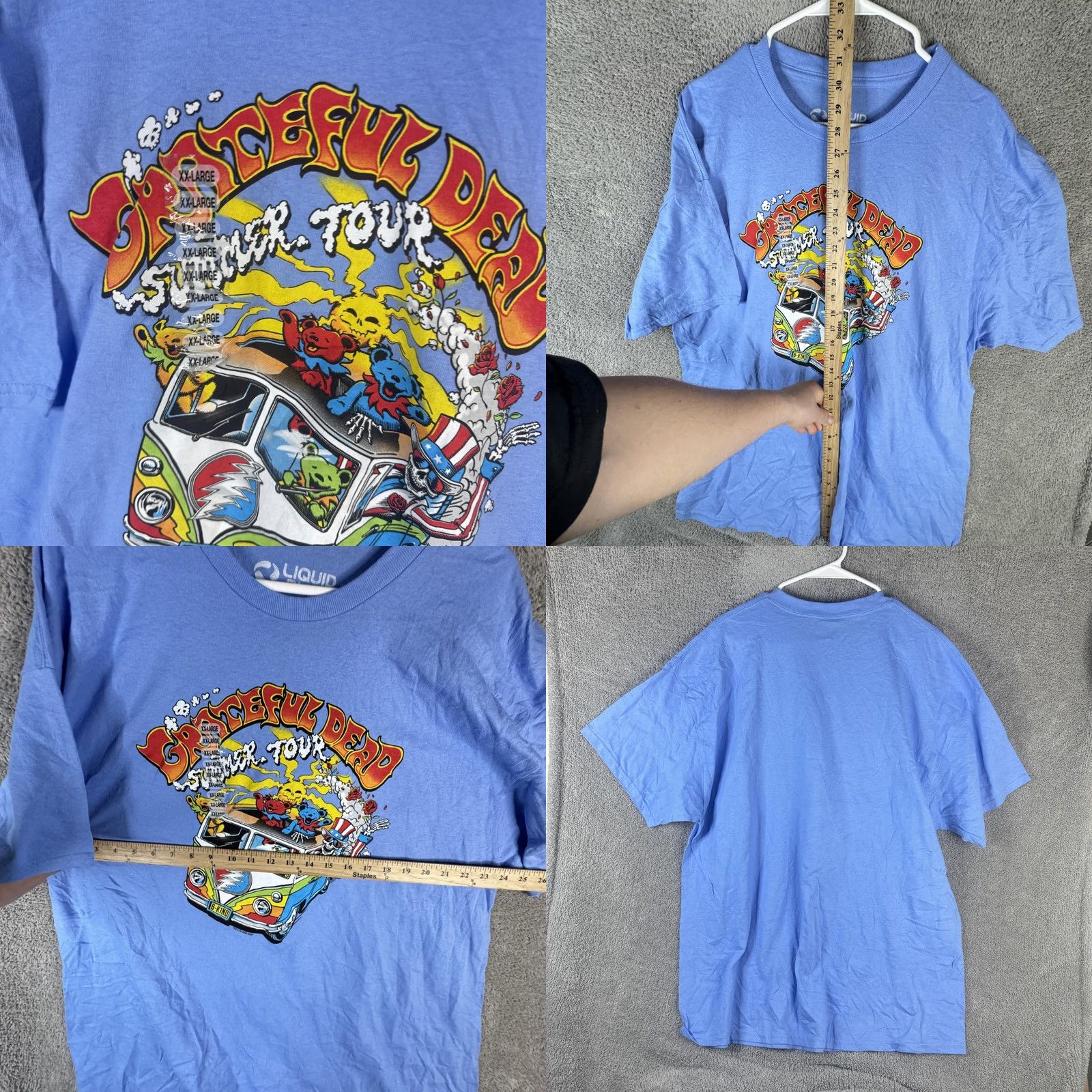 Liquid Blue Liquid Blue Grateful Dead Shirt Mens 2XL Blue Summer Tour Band Music Graphic Tee Size US XXL / EU 58 / 5 - 8 Thumbnail