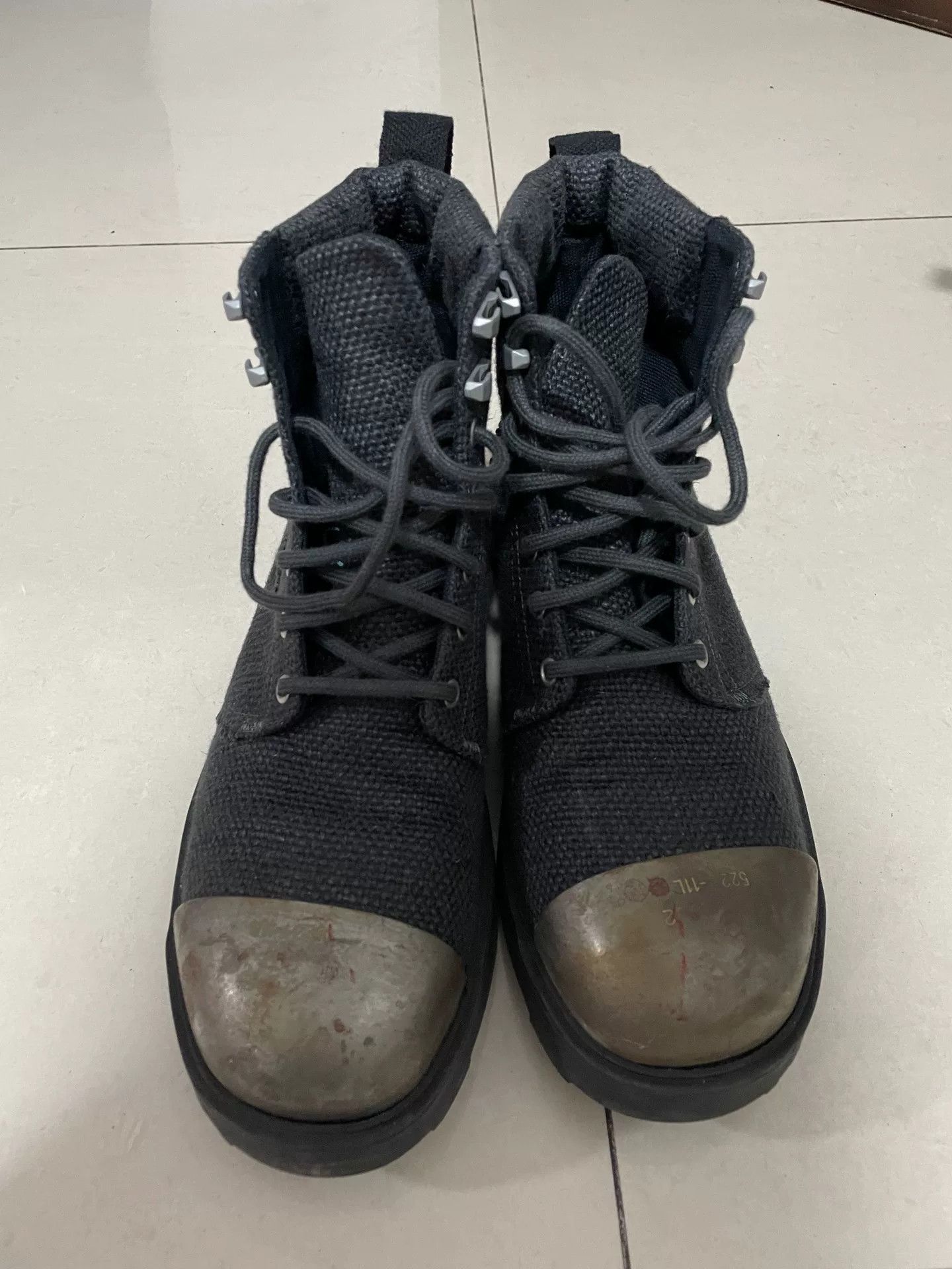 vintage industrial style woven boots size 43