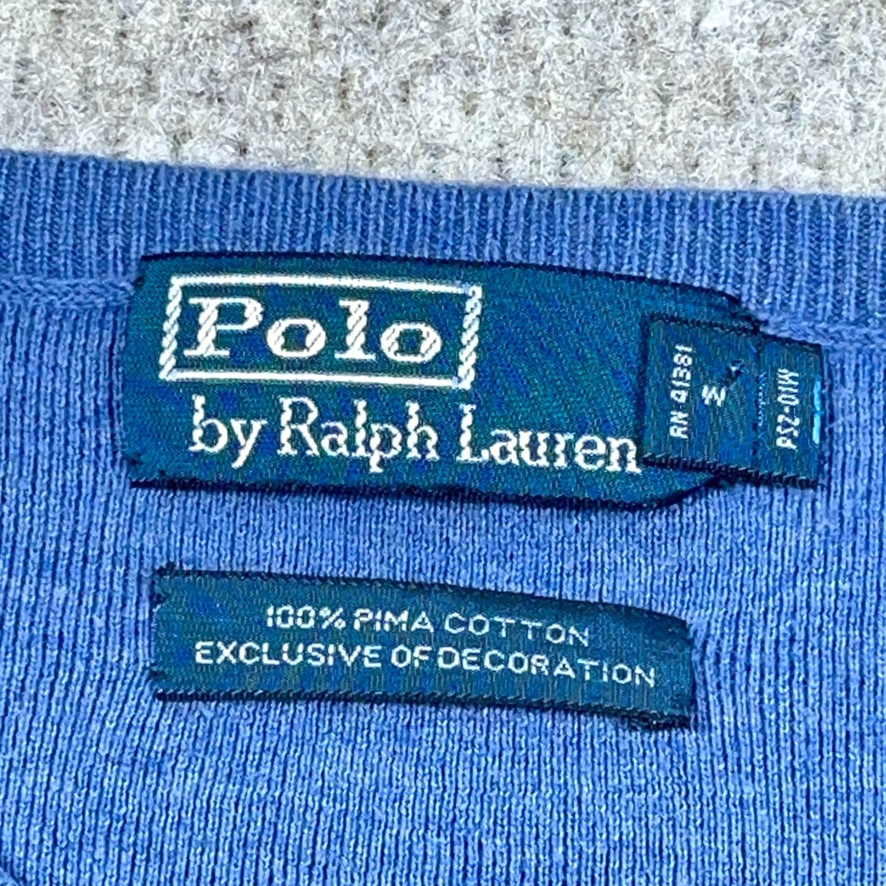 Polo Ralph Lauren Polo Ralph Lauren Sweater Men Medium Blue Red Pony Pima Cotton V-Neck Soft Adult Size US M / EU 48-50 / 2 - 5 Thumbnail