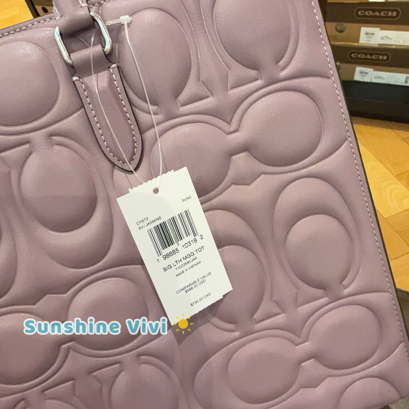 Coach NWT Coach Large Maggie Tote Bag Blocked CY672 Silver JASMINE Size ONE SIZE - 7 Thumbnail