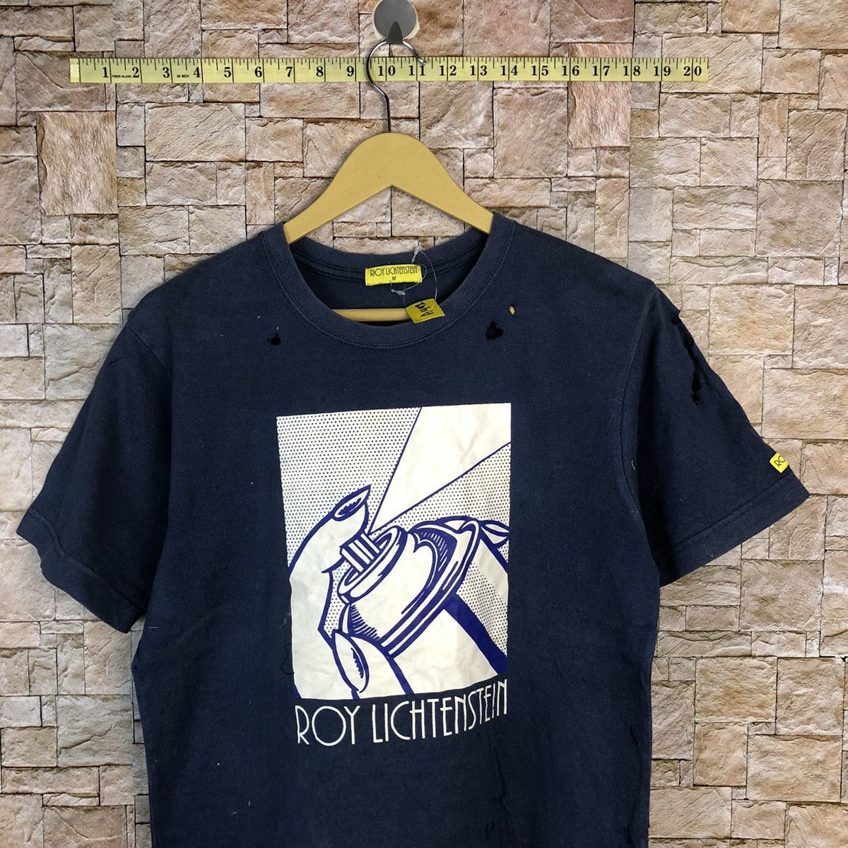 Japanese Brand × Vintage Ripped distressed Roy Lichtenstein Blue T-Shirt #A492 Size US M / EU 48-50 / 2 - 2 Thumbnail