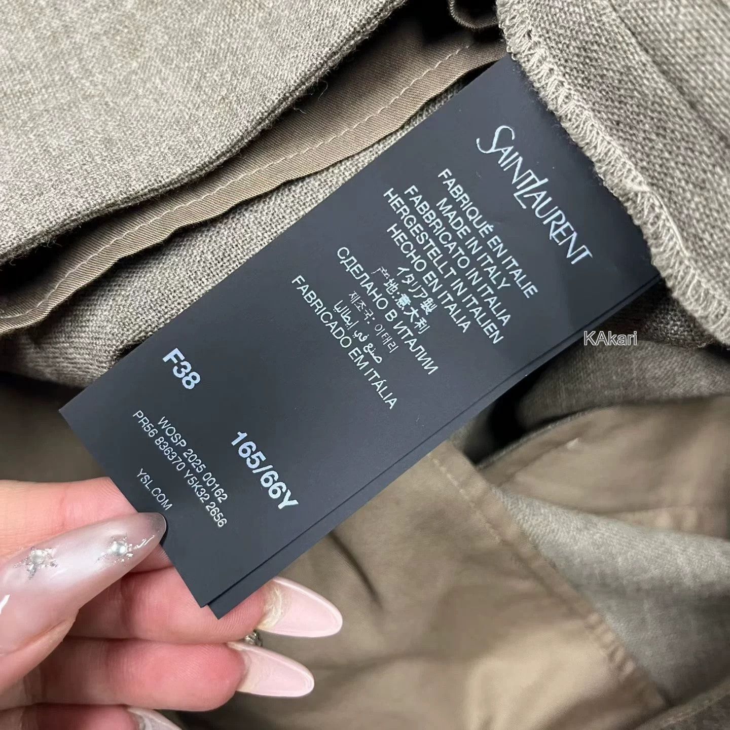 Saint Laurent Paris Saint Laurent 2025 Beige Mid-Rise Straight Pants Size US 38 / EU 54 - 3 Thumbnail
