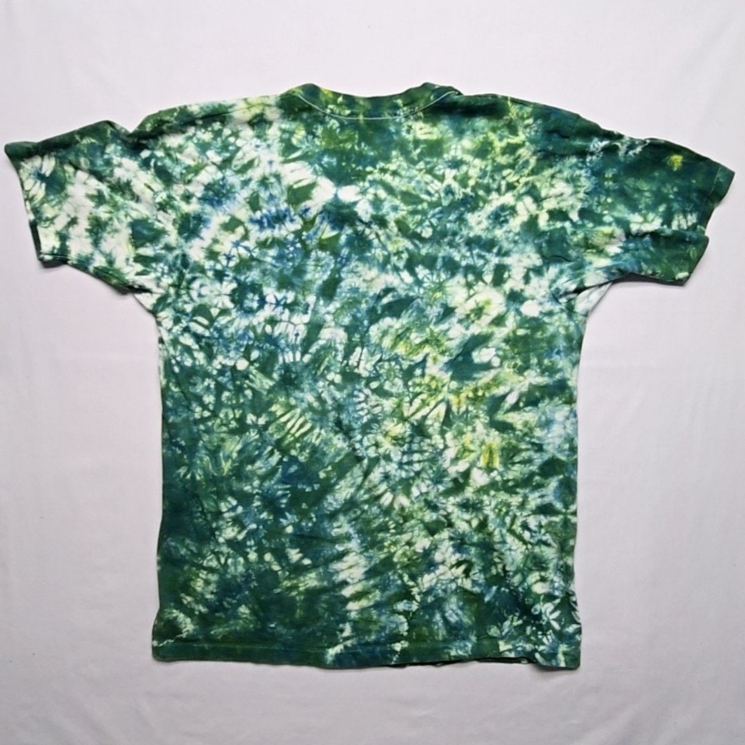 Hanes Vintage Tie Dye V-neck Shirt Green Blue XL Cotton Tee 90s Size XL / US 12-14 / IT 48-50 - 6 Thumbnail