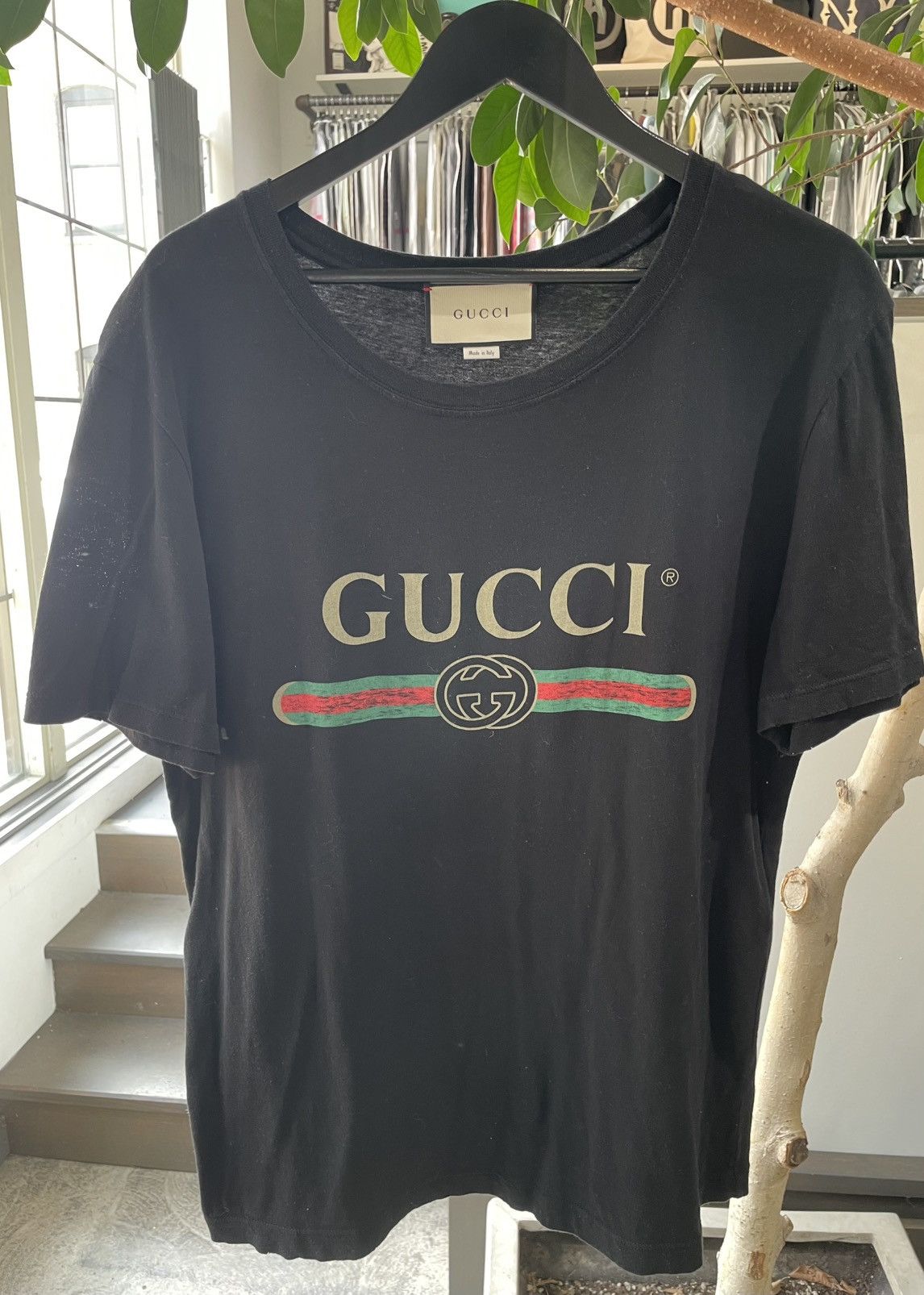 Gucci Gucci Logo Washed Print T-shirt Size US M / EU 48-50 / 2 - 1 Thumbnail