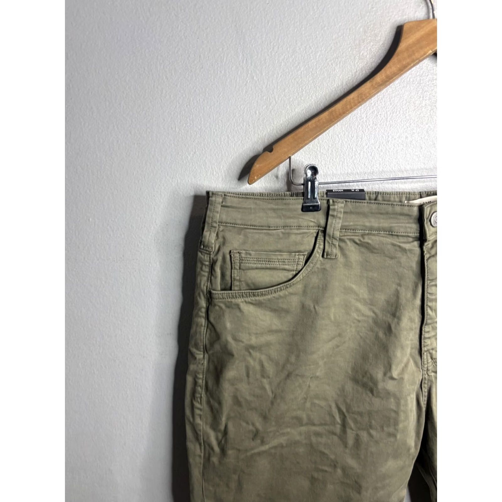 Mavi Mavi Mens 42 Green Ethan Sage Twill Straight Short Chino Casual Stretch Size US 42 / EU 58 - 2 Thumbnail