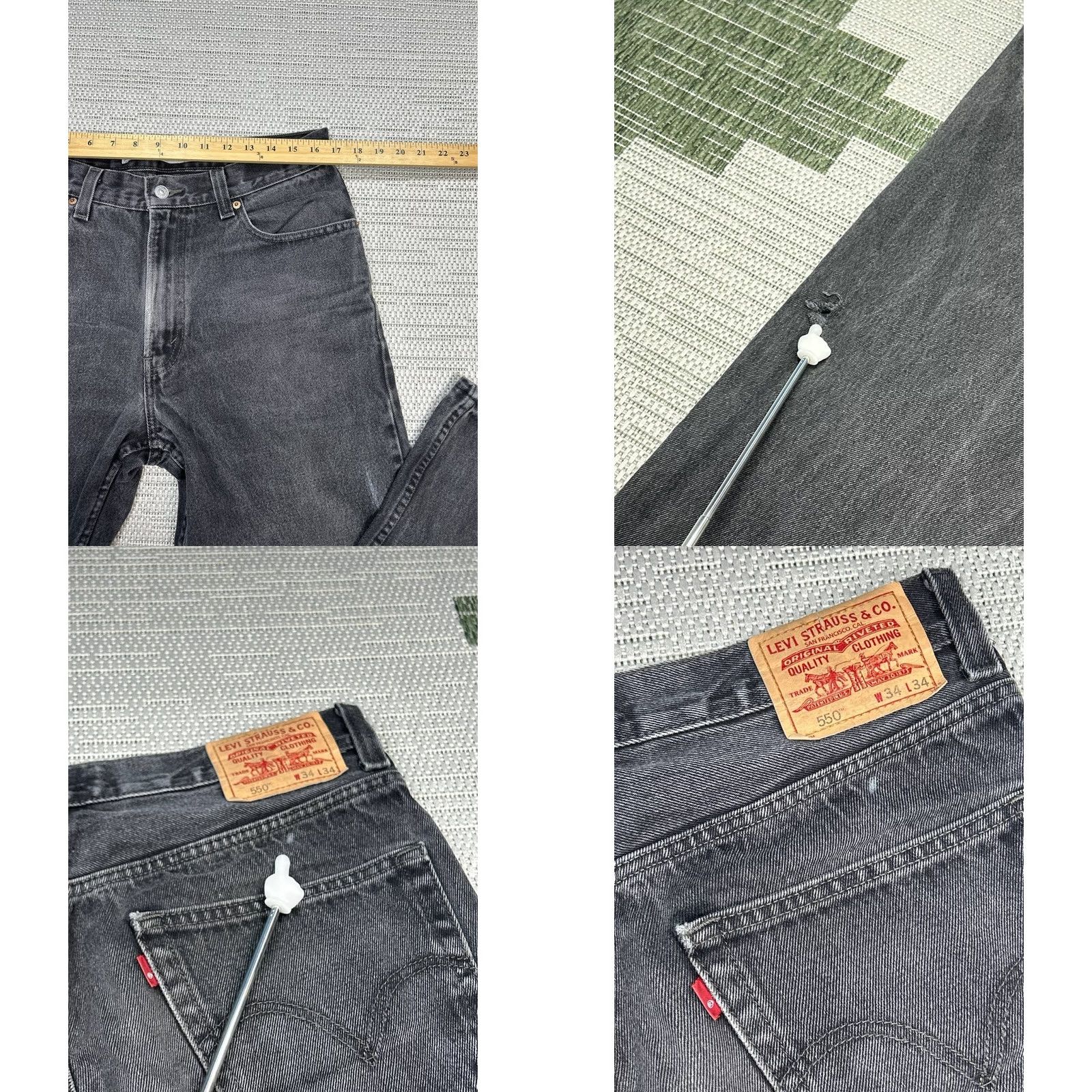 Levi's Levi's 505 Jeans Straight Denim Cotton Dark Wash Gray Mens 34x32 Reg Button Zip 5-Pocket Size US 34 / EU 50 - 9 Thumbnail