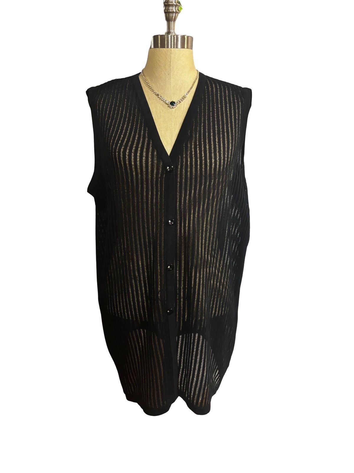Other Black sheer Vest.wv4428 Size XXL / US 16-18 / IT 52-54 - 1 Thumbnail