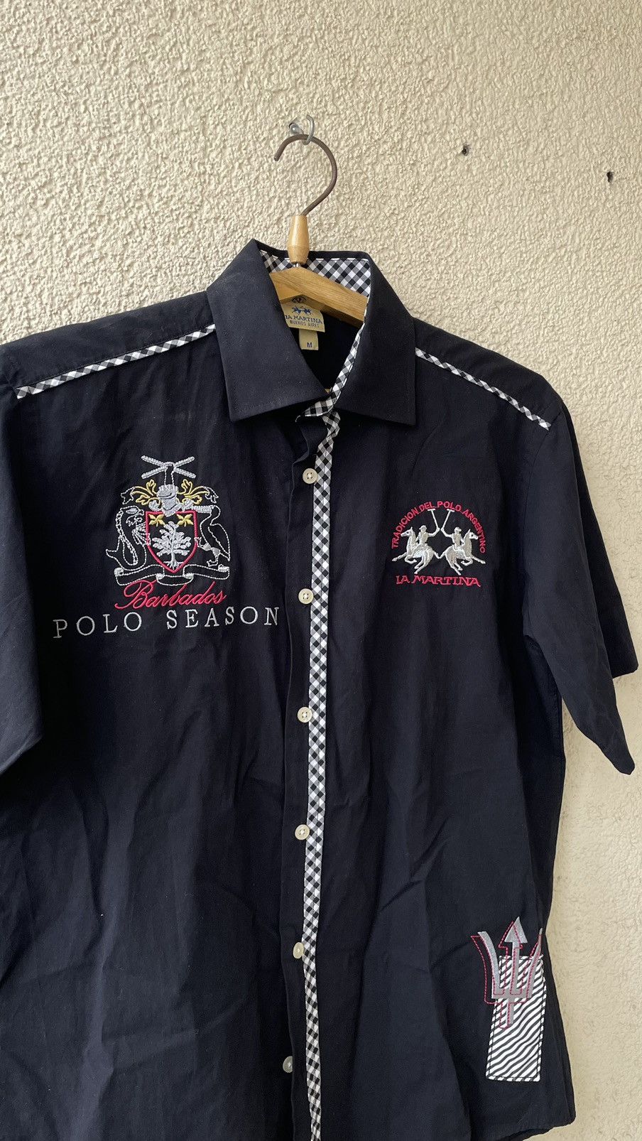 La Martina × Vintage Rare! Vintage La Martina Maserati Big Logo Shirt Button Up Size US M / EU 48-50 / 2 - 5 Thumbnail