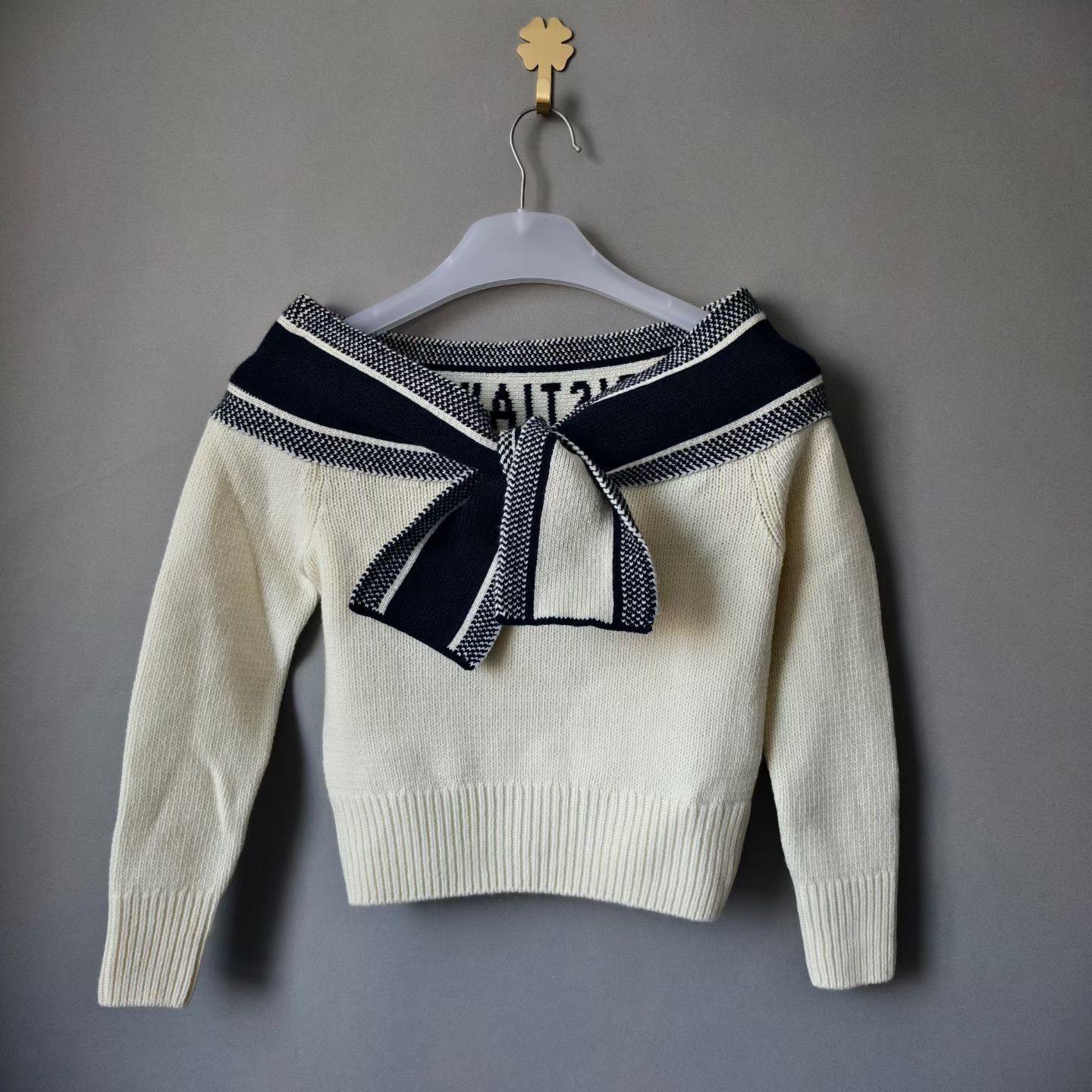 Dior DIOR Women's Sailor Collar Wool Sweater Size XXS / US 00 / IT 34 - 1 Thumbnail