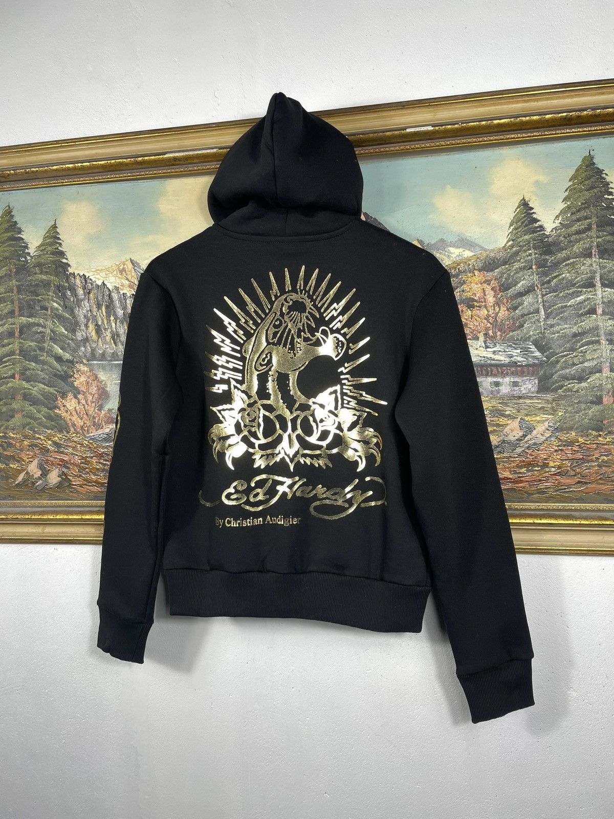Christian Audigier × Ed Hardy × Vintage Ed Hardy Retro 00s Hoodie Sweatshirt Affliction Grunge Size US XS / EU 42 / 0 - 7 Thumbnail