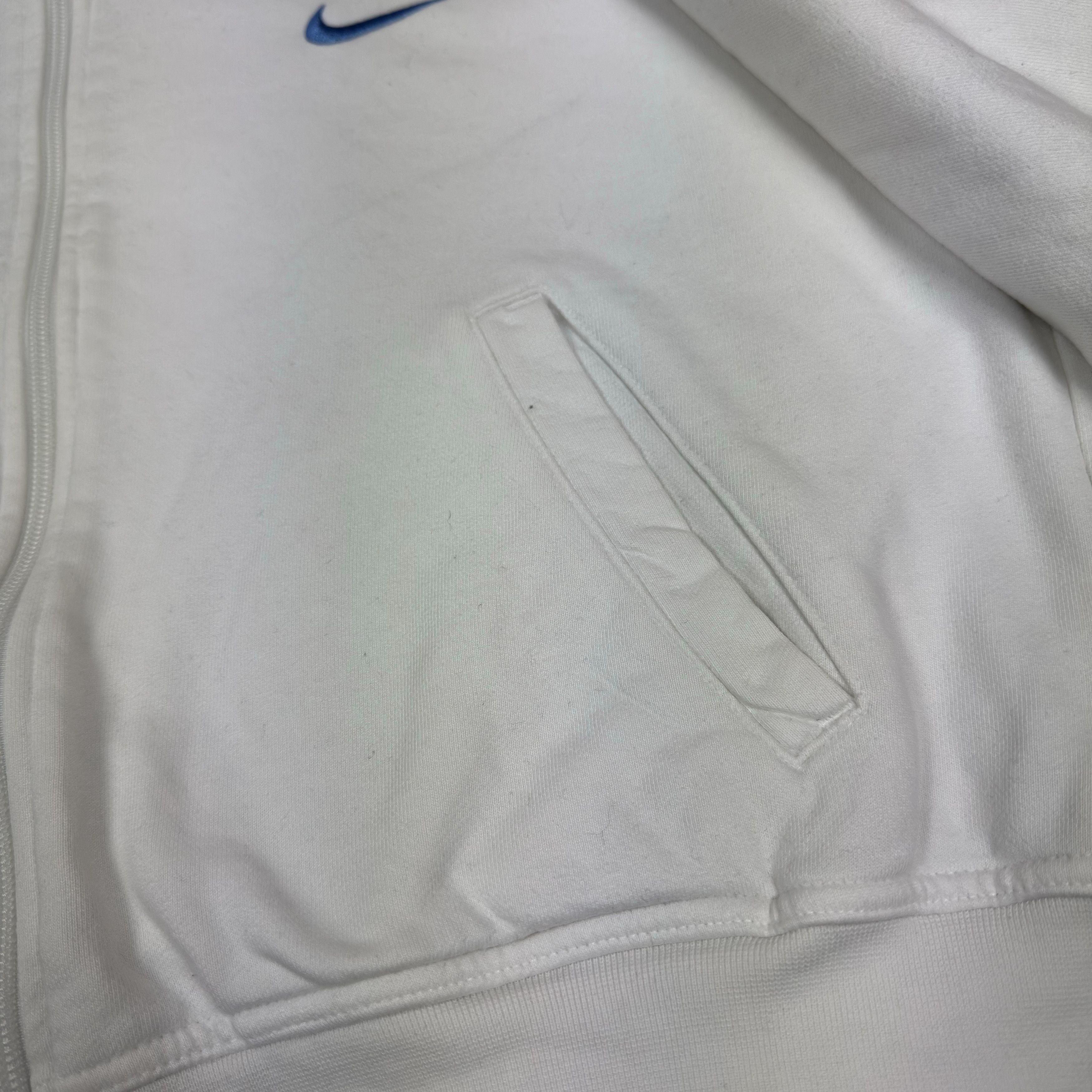 Nike × Vintage Nike Womens White Solo Swoosh Hooded Full Zip Jacket M(8-10) Size M / US 6-8 / IT 42-44 - 3 Thumbnail