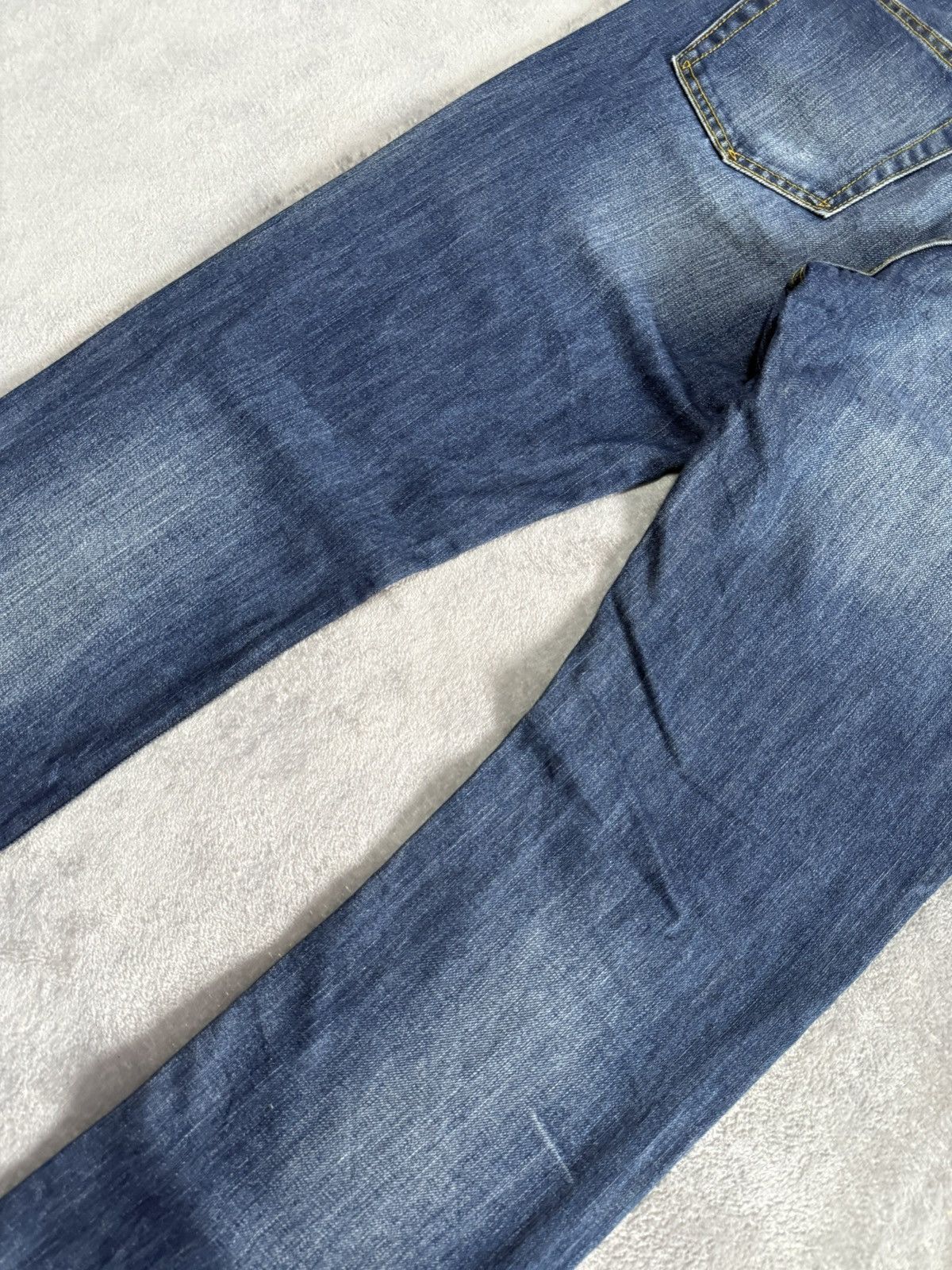 Fad Three × Japanese Brand The Stooge & Co Distressed Repaired Heavy Stitched Jeans Size US 30 / EU 46 - 13 Thumbnail