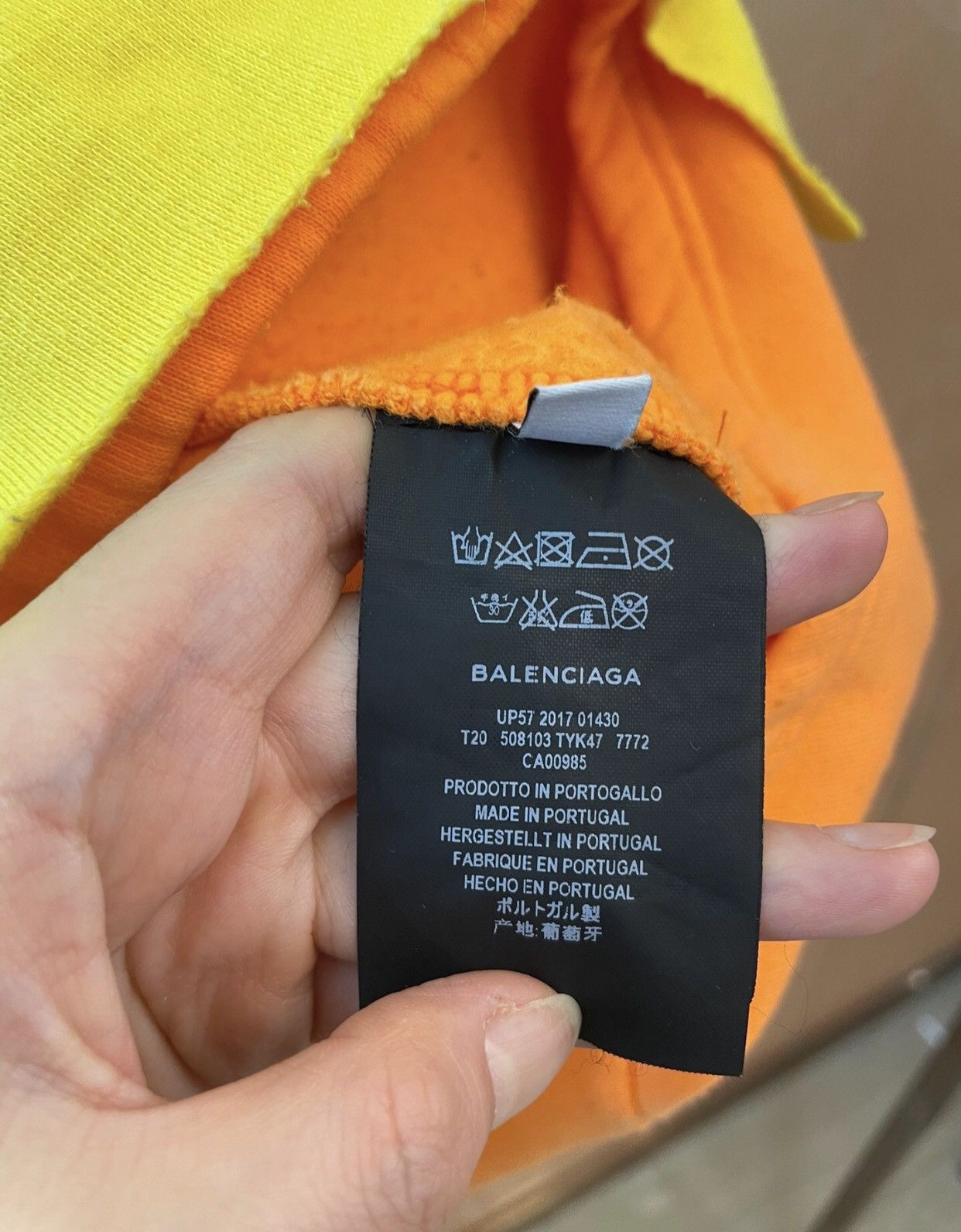 Balenciaga BALENCIAGA Hoodie Destruction Hoodie Orange Yellow Hoodie Size US XS / EU 42 / 0 - 6 Thumbnail