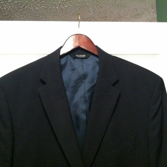 Jos. A. Bank JOS.A.BANK MENS NAVY 100%WOOL SPORT COAT JACKET SIZE:43R Size 42R - 2 Thumbnail